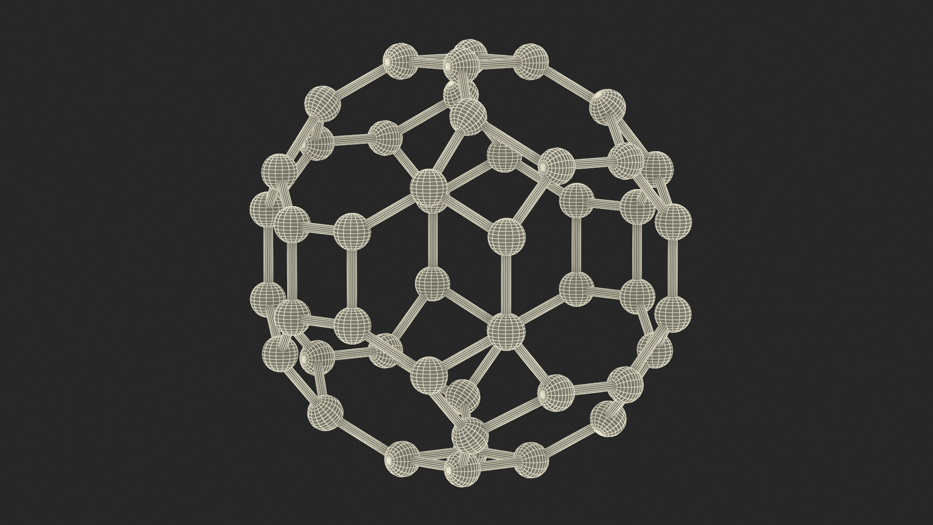Buckminsterfullerene Molecule Structure 3D model