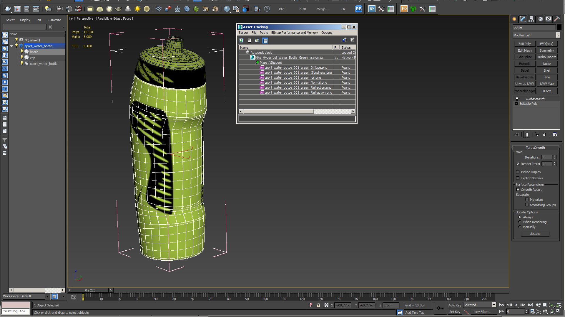 3D Nike Hyperfuel Water Bottle Green model