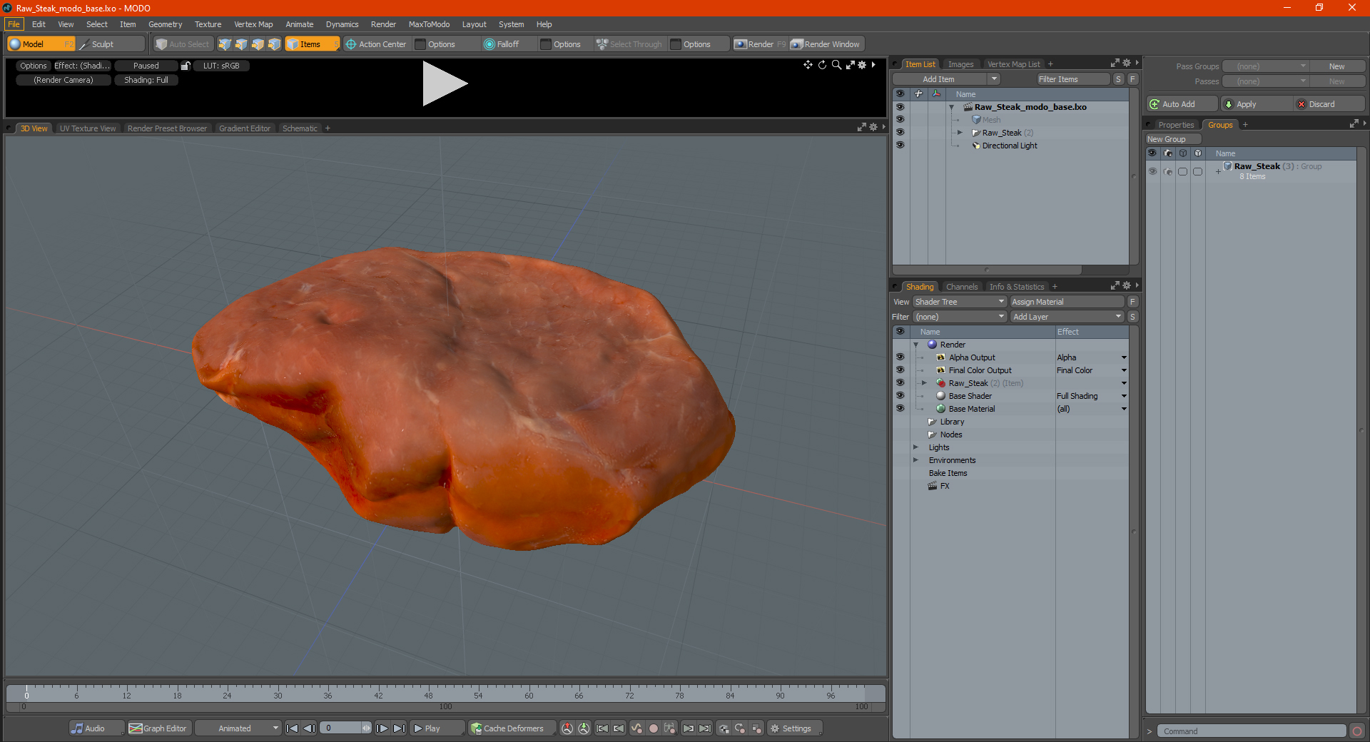 Raw Steak 3D model