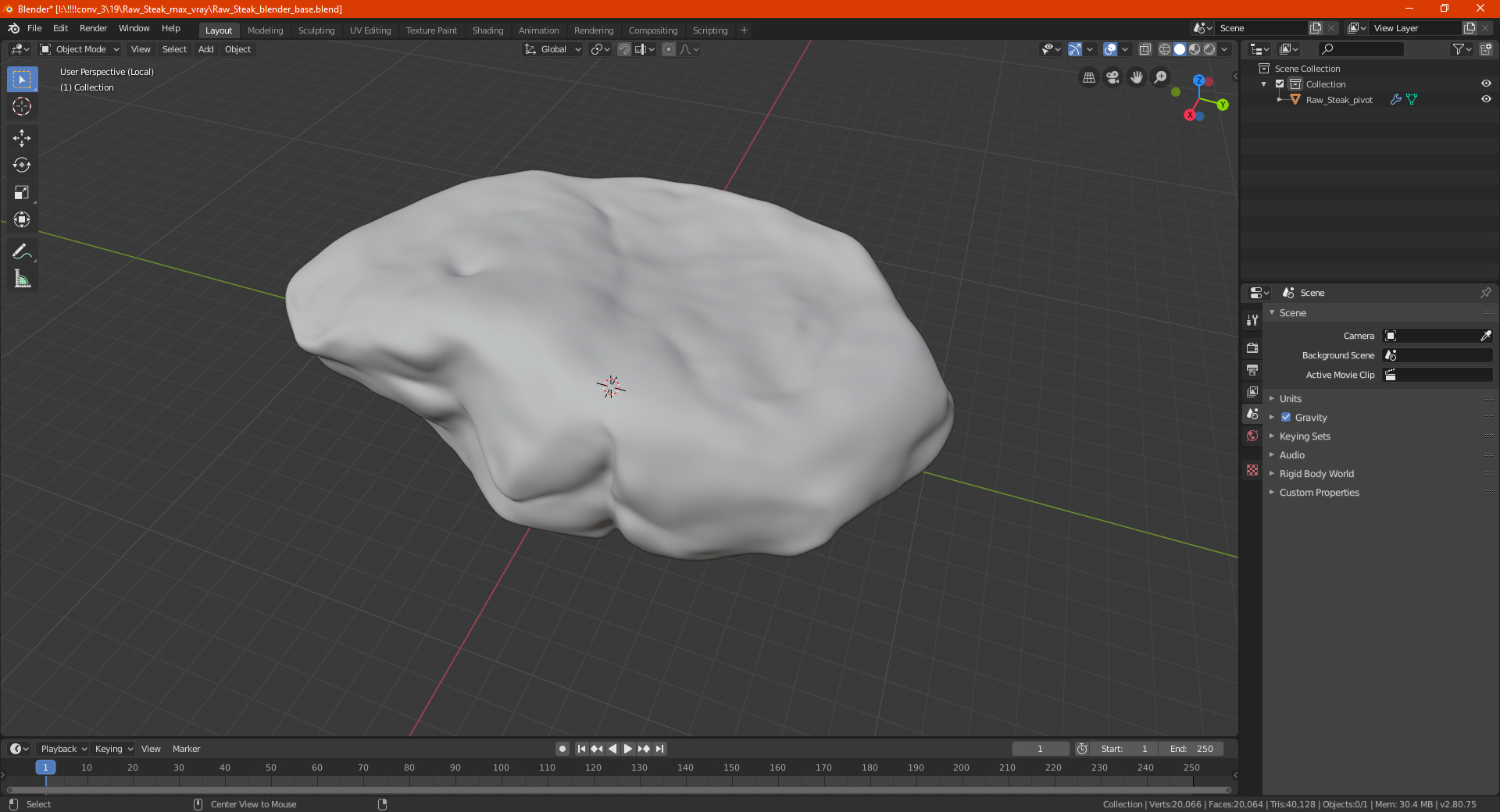 Raw Steak 3D model