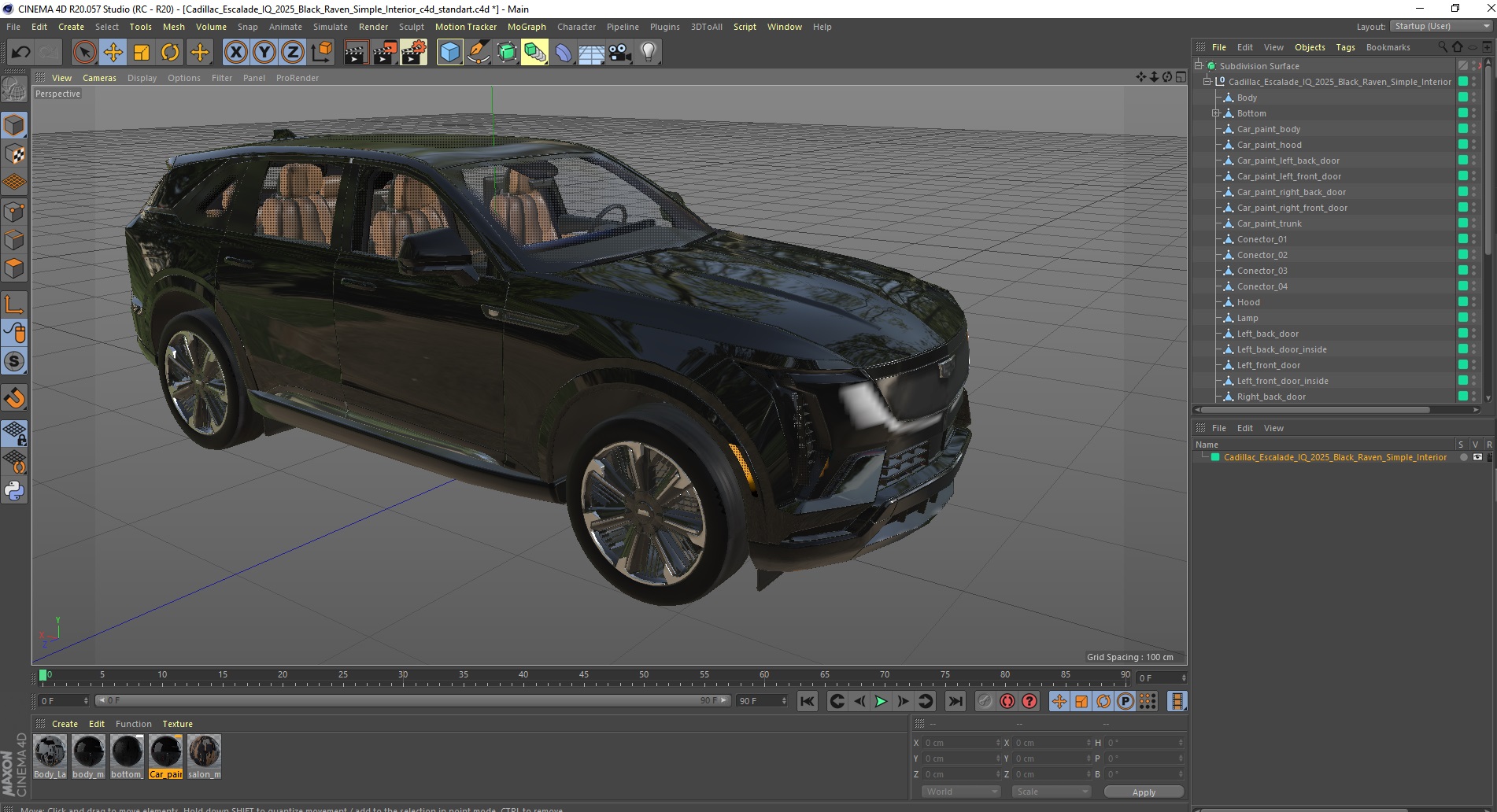 3D Cadillac Escalade IQ 2025 Black Raven Simple Interior model