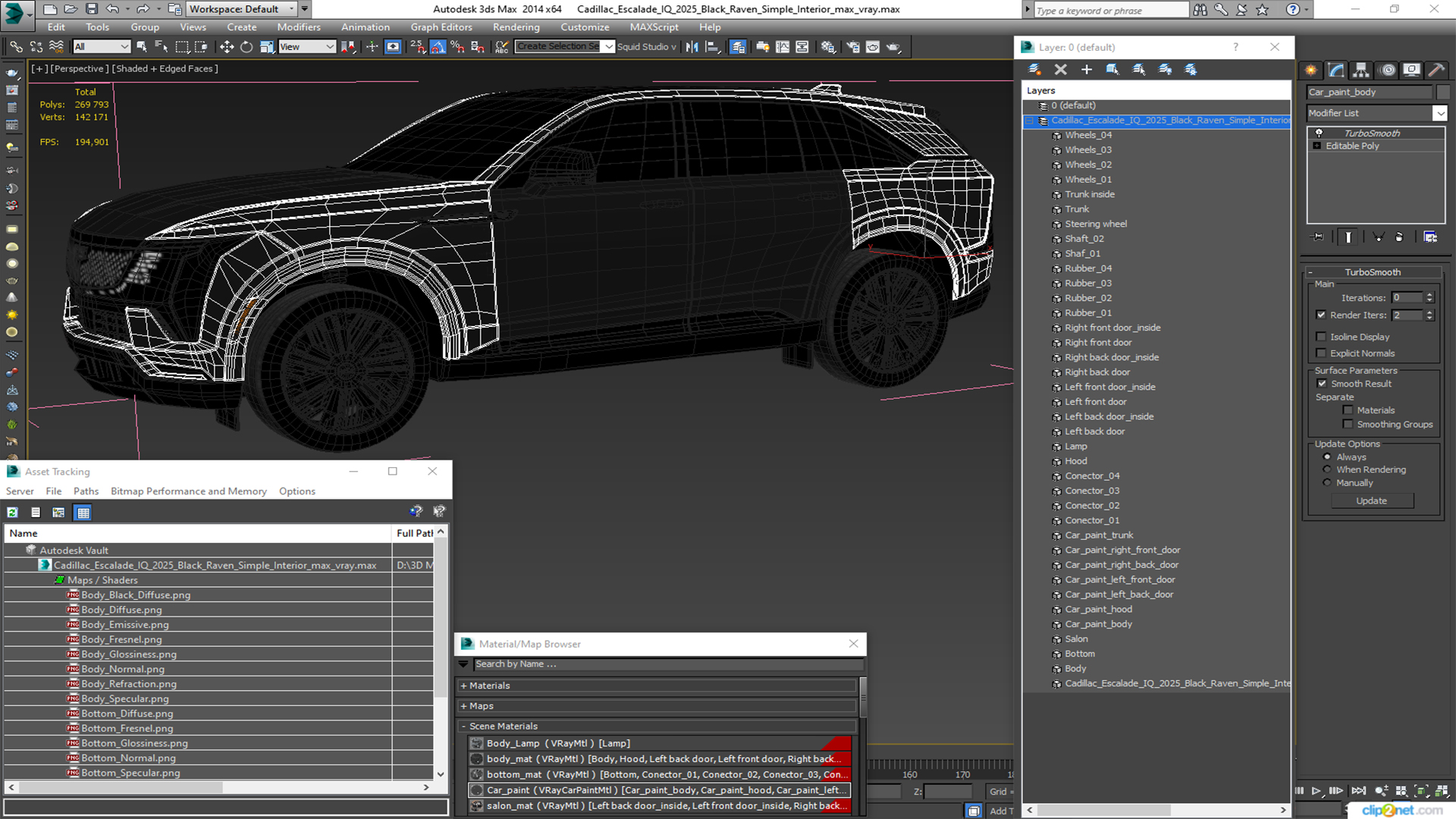 3D Cadillac Escalade IQ 2025 Black Raven Simple Interior model