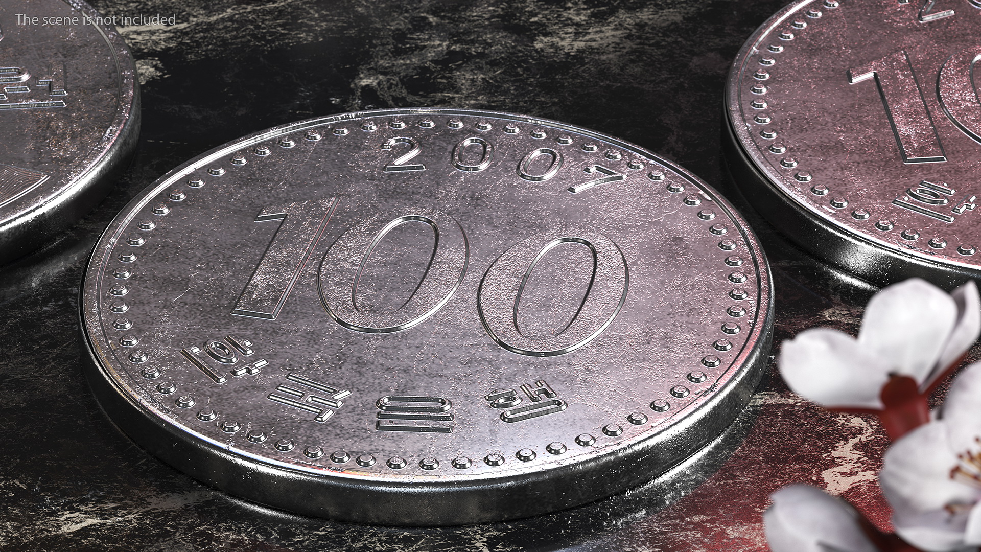 South Korea 100 Won 2007 Coin 3D model