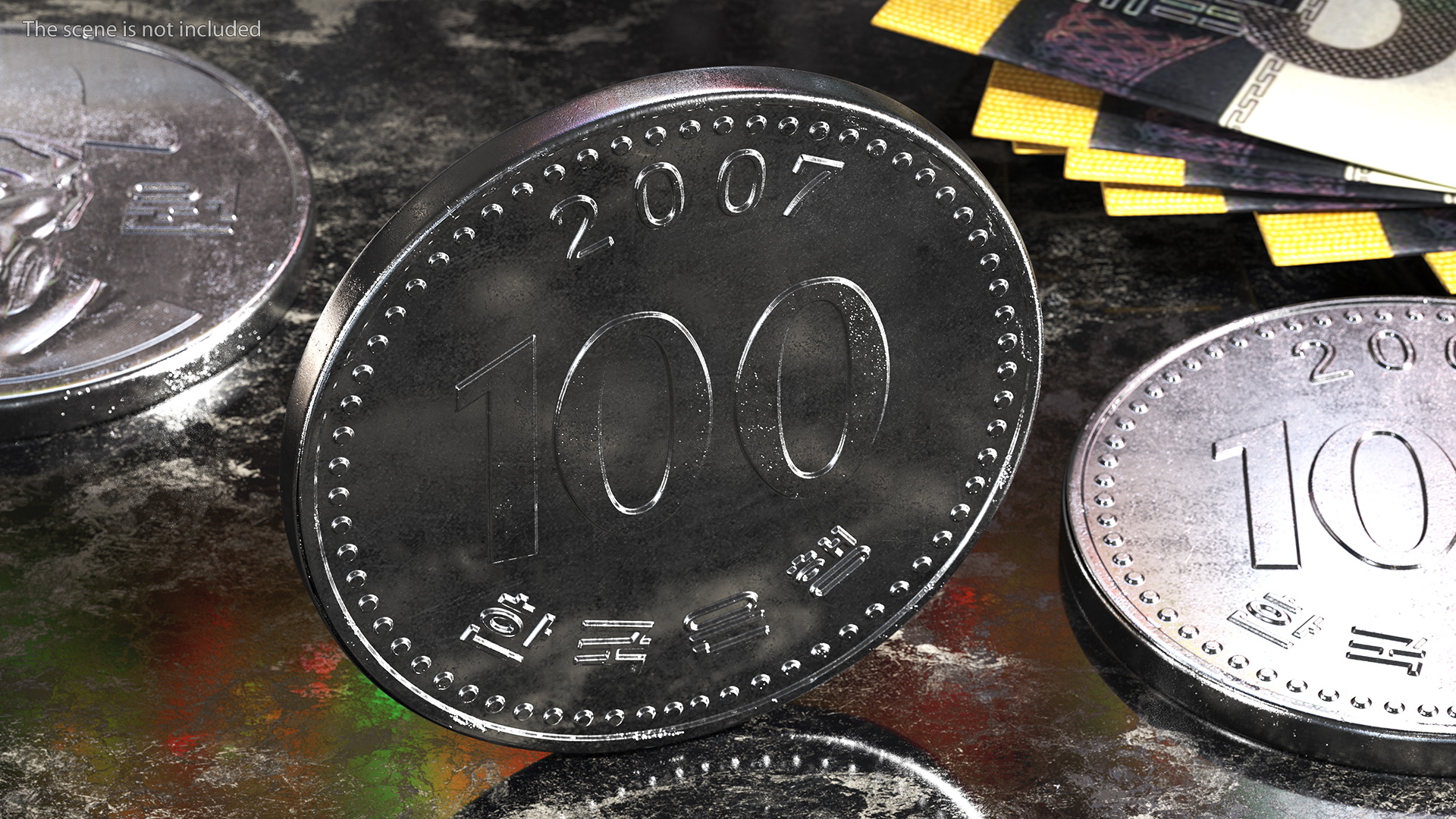 South Korea 100 Won 2007 Coin 3D model