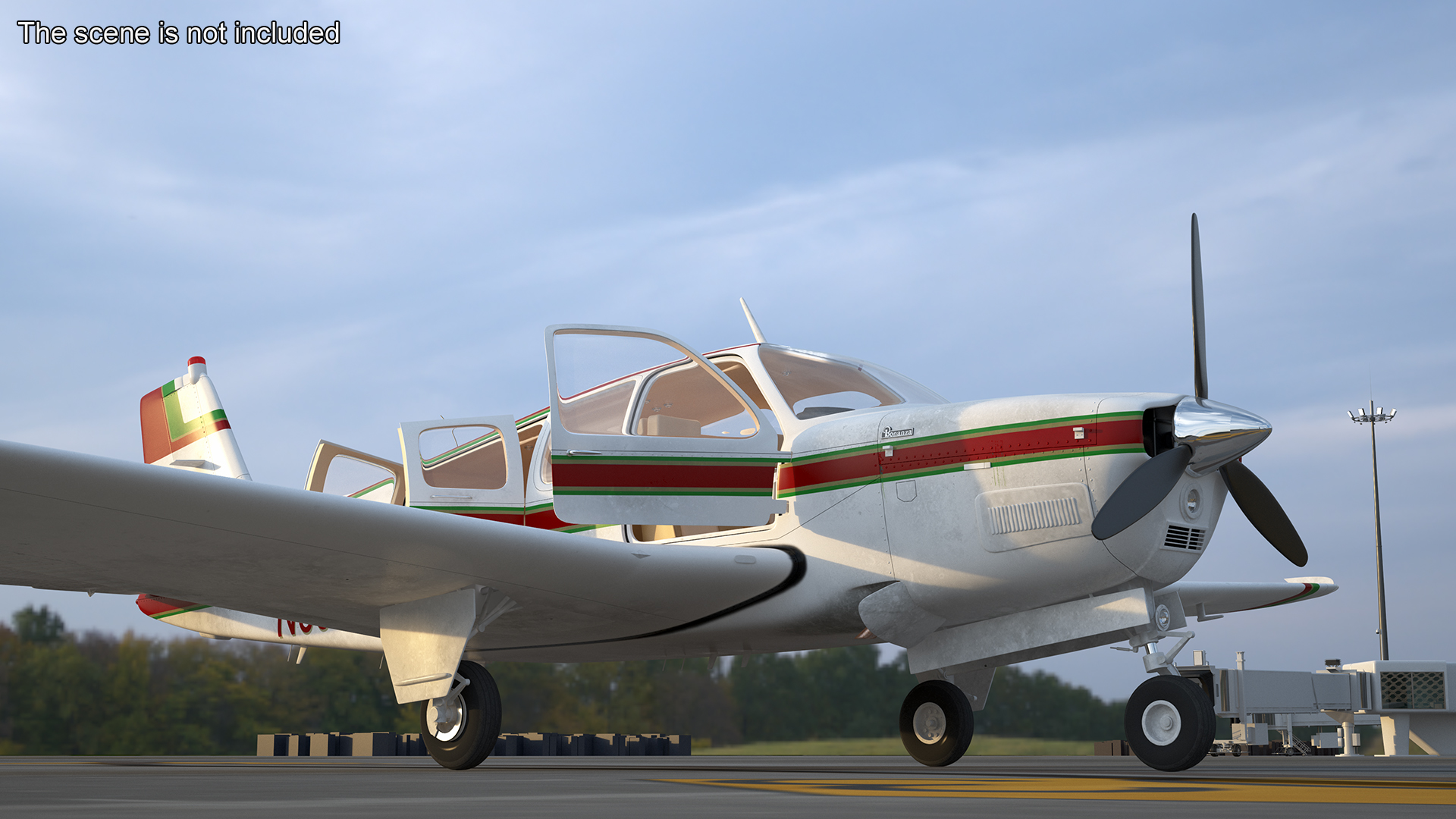 3D Single Engine Propeller Aircraft Beechcraft Bonanza G 36