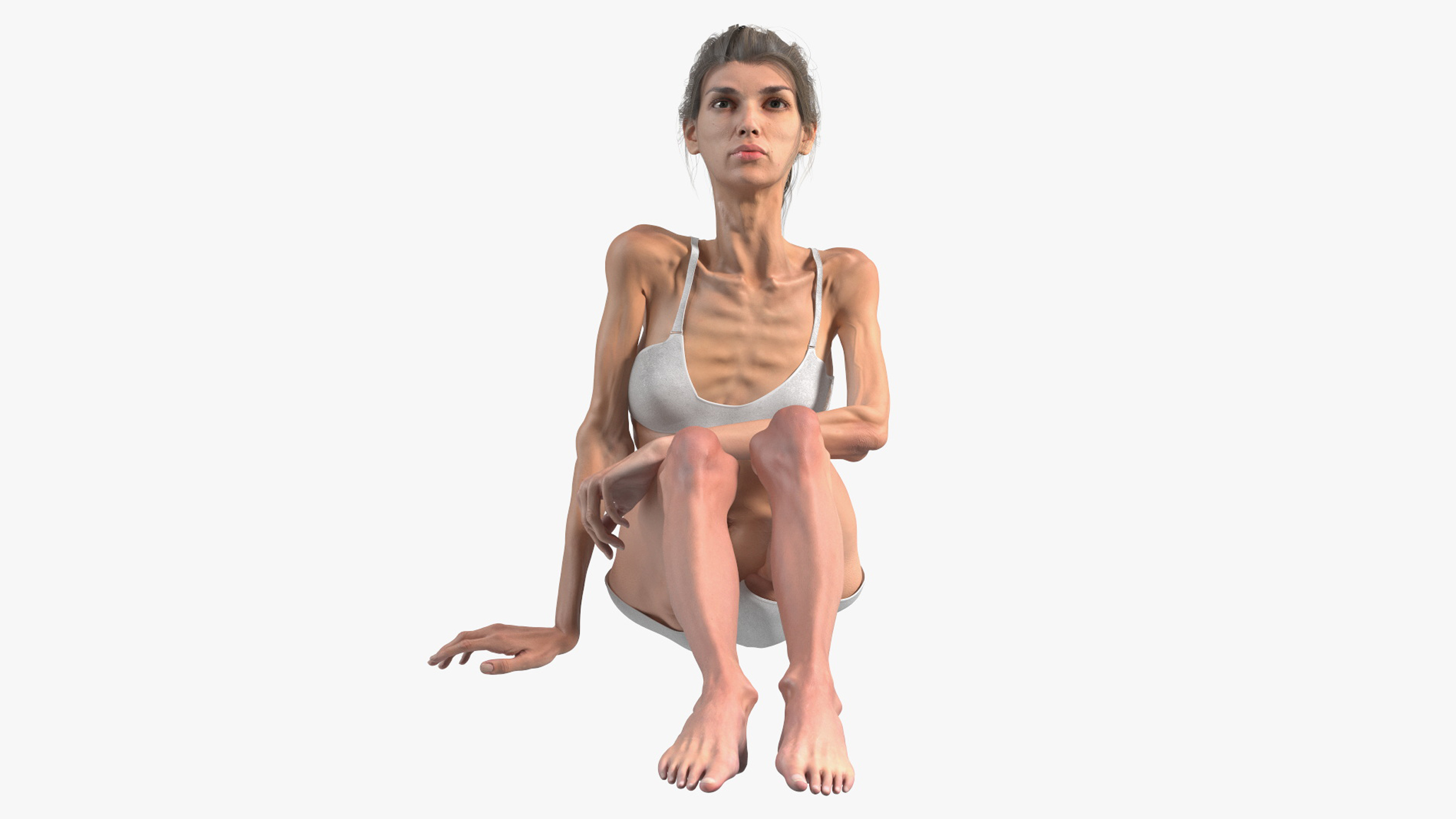 3D model Woman Anorexic Rigged for Maya
