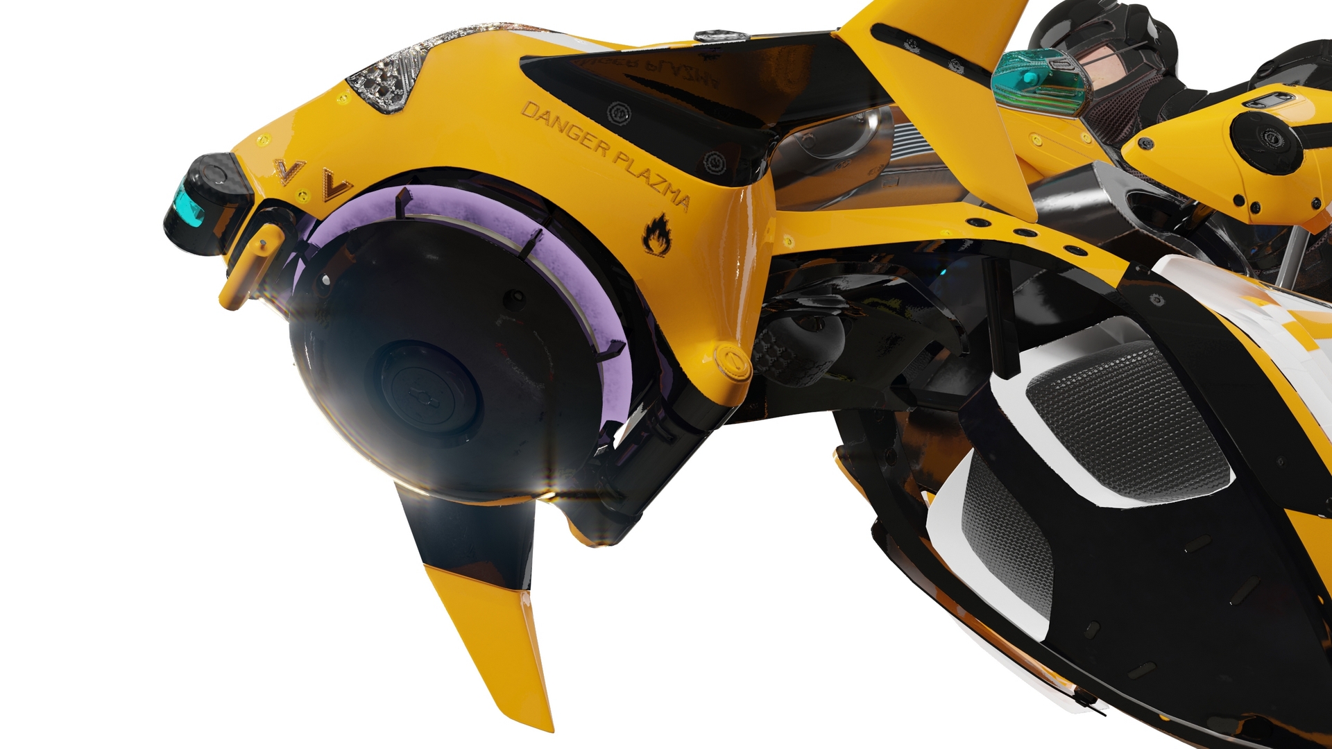 Futuristic Soldier on Flying Motorcycle 3D model
