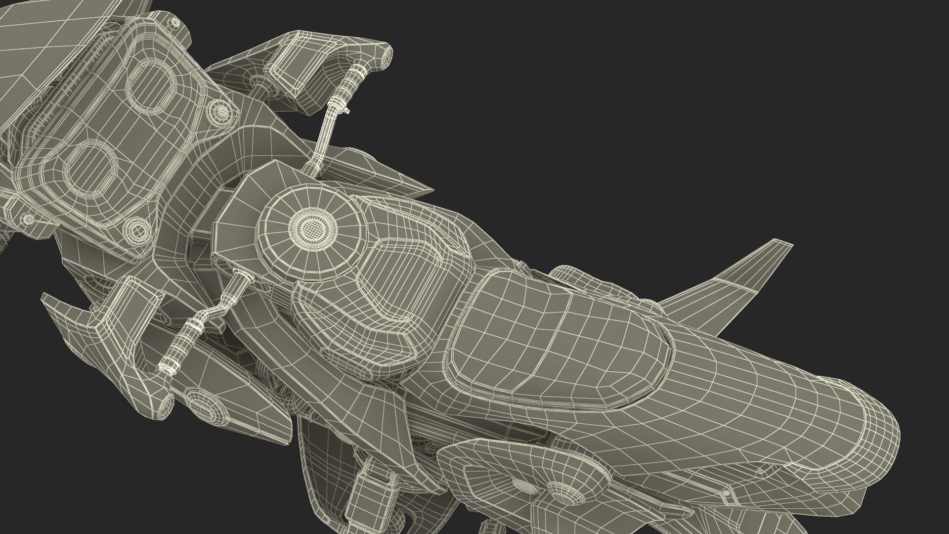 Futuristic Soldier on Flying Motorcycle 3D model