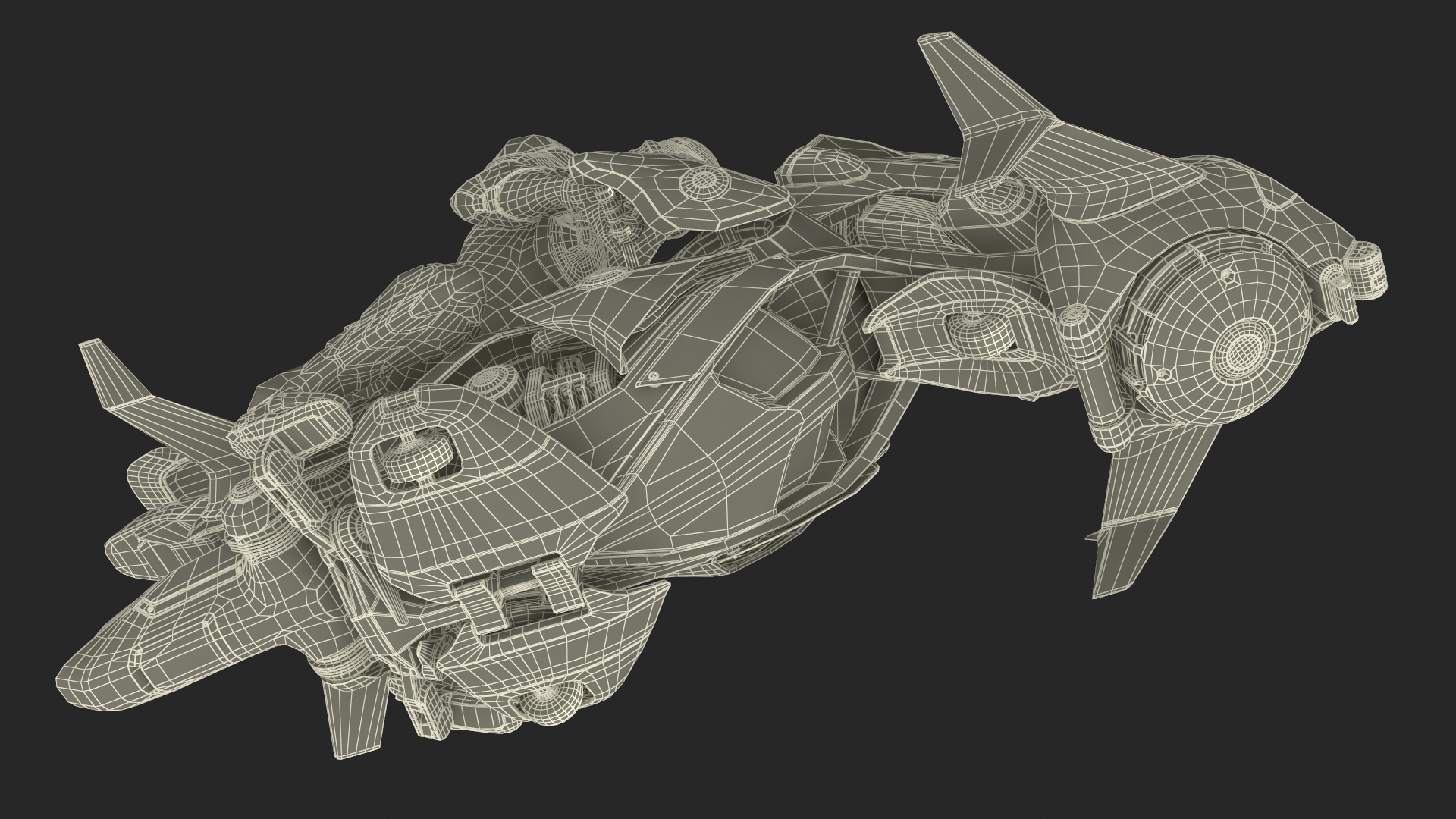 Futuristic Soldier on Flying Motorcycle 3D model
