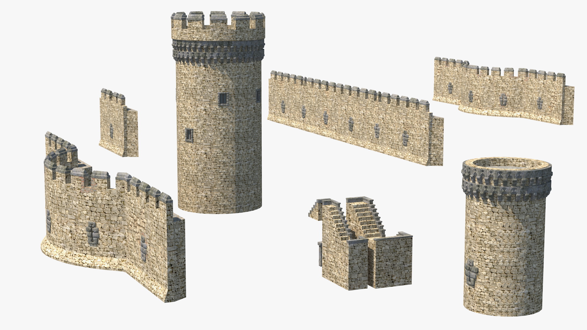 Medieval Castle Set 3D model
