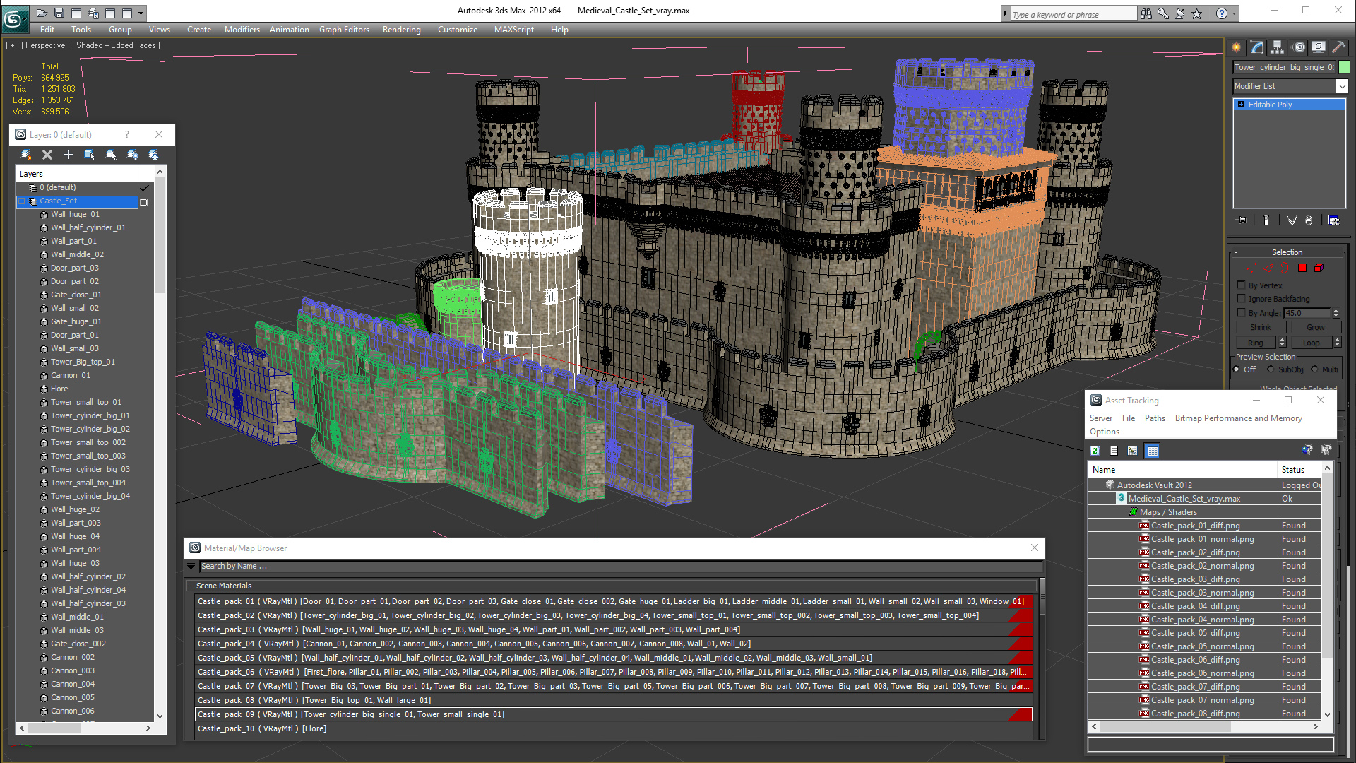 Medieval Castle Set 3D model