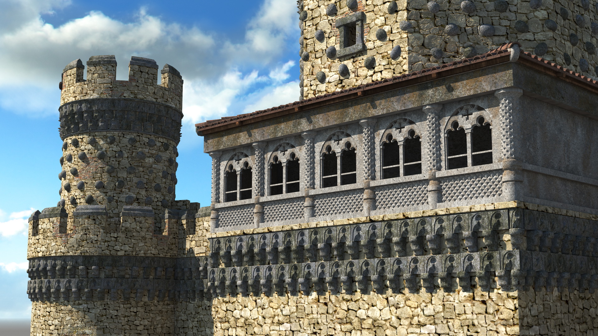 Medieval Castle Set 3D model
