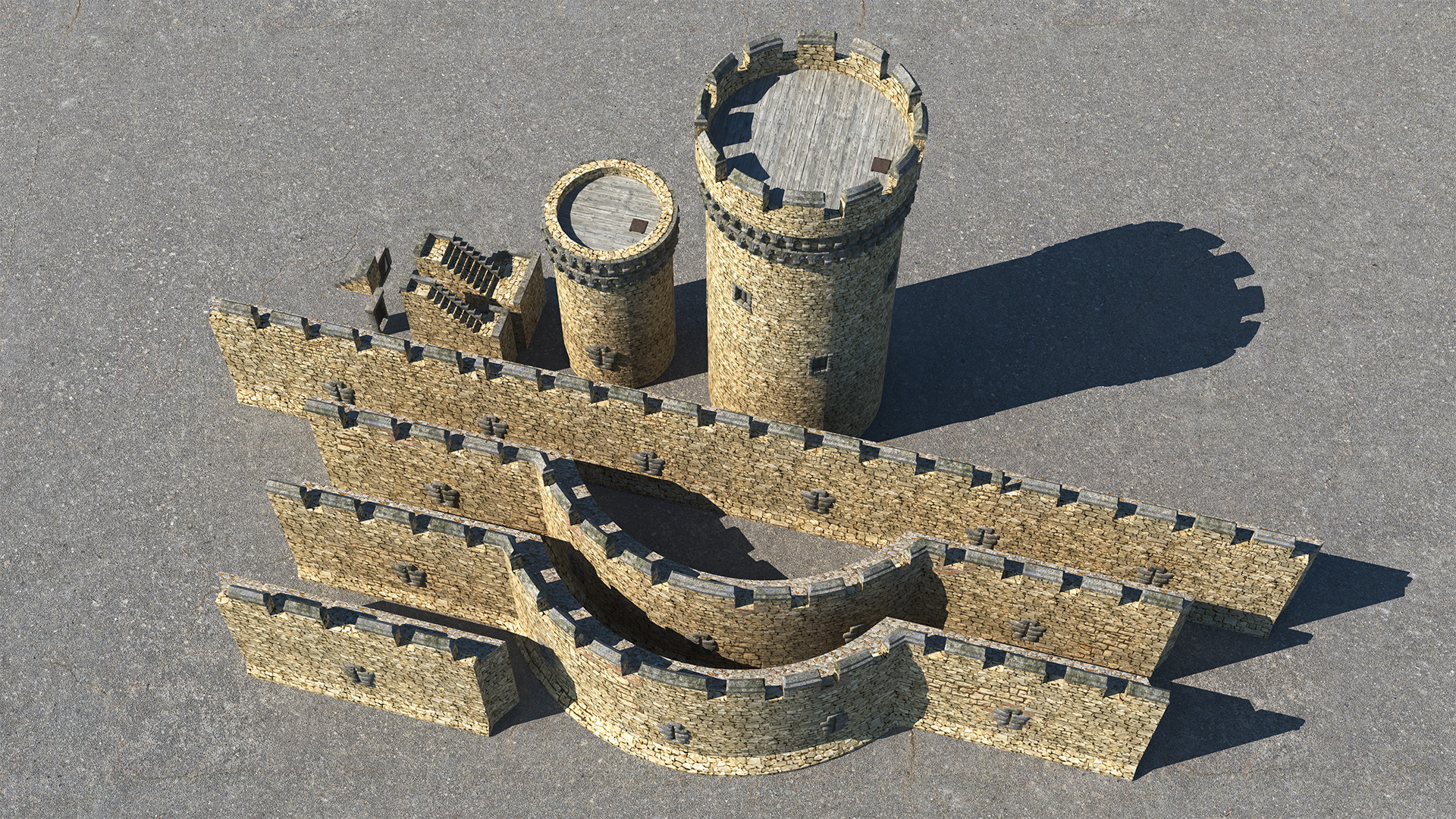 Medieval Castle Set 3D model