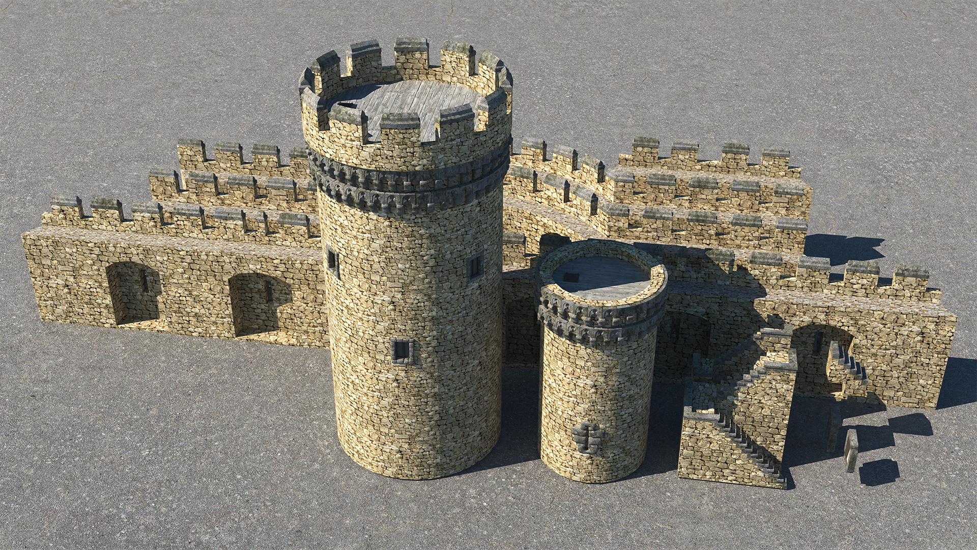 Medieval Castle Set 3D model