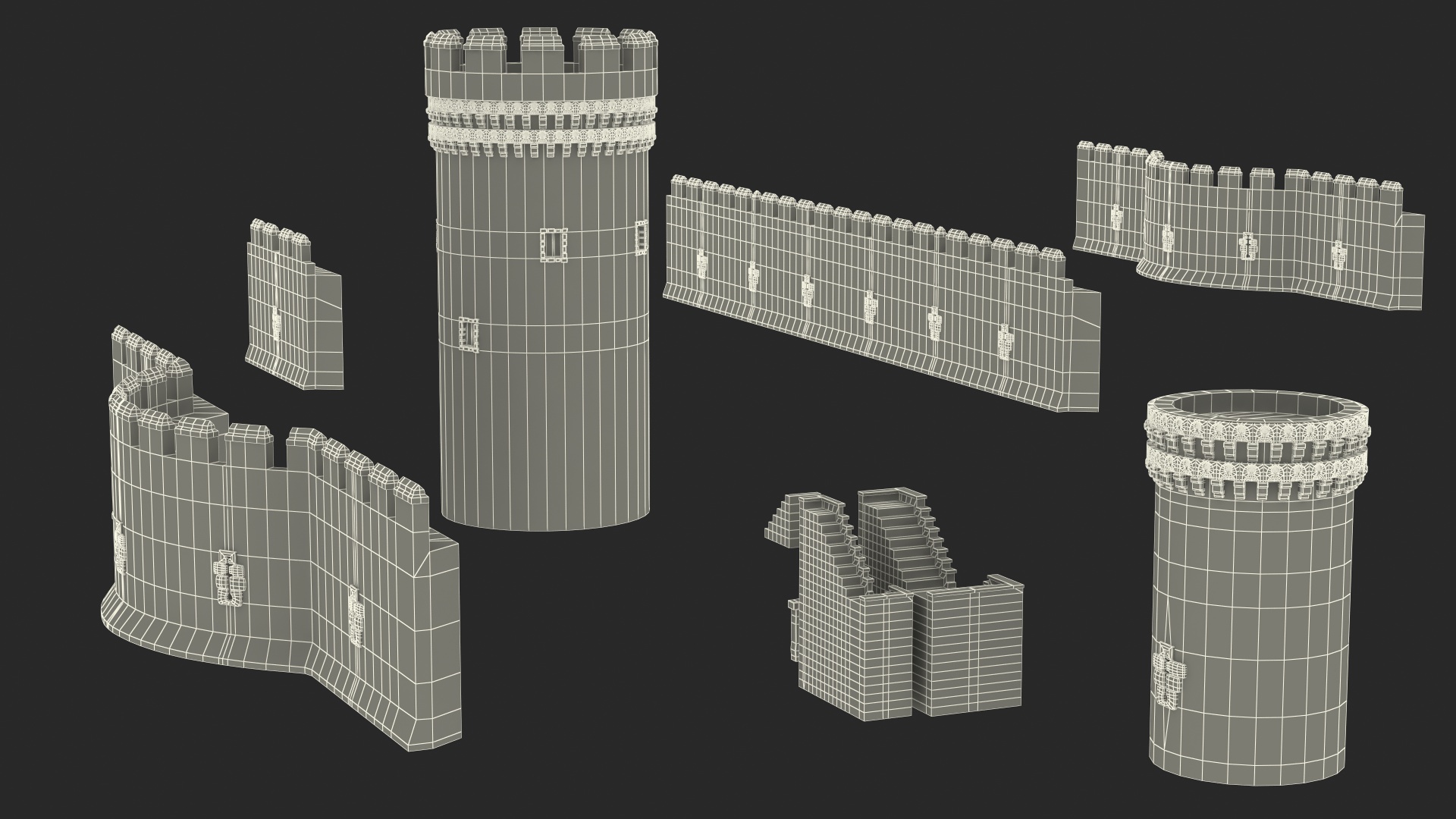 Medieval Castle Set 3D model