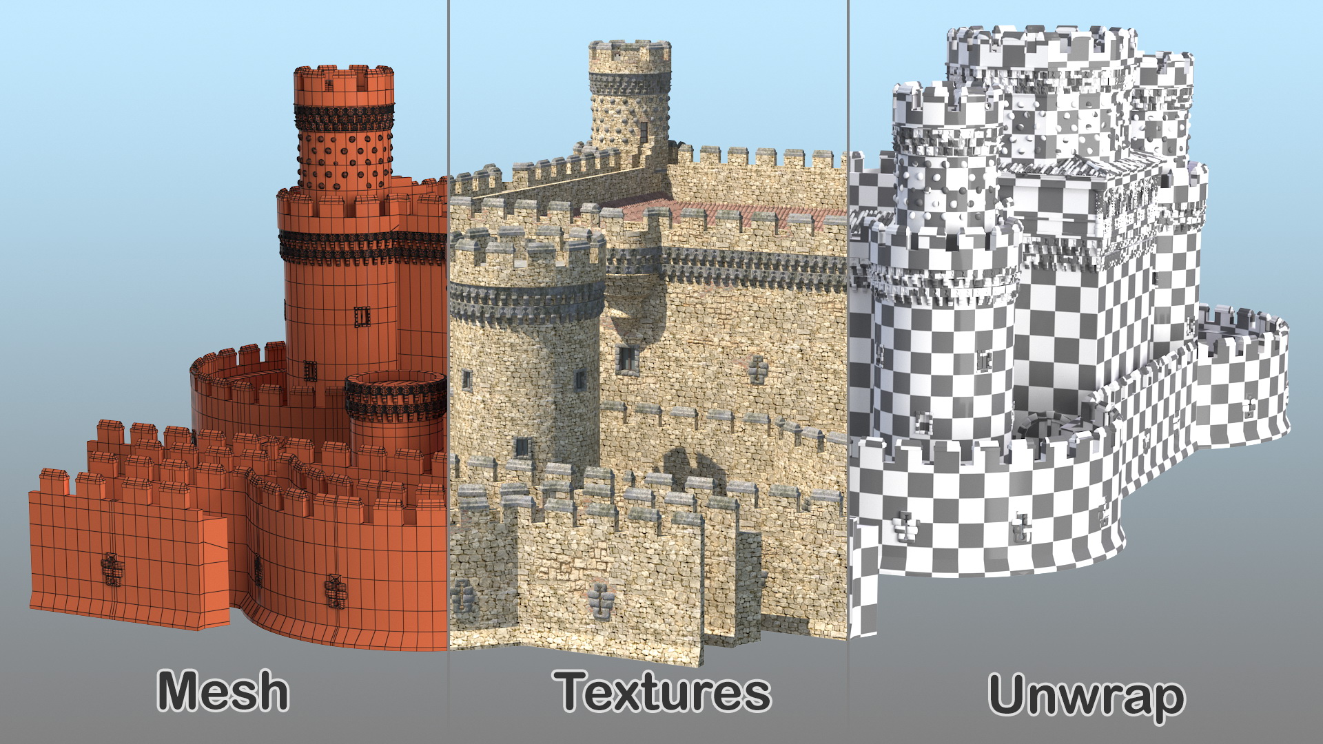 Medieval Castle Set 3D model