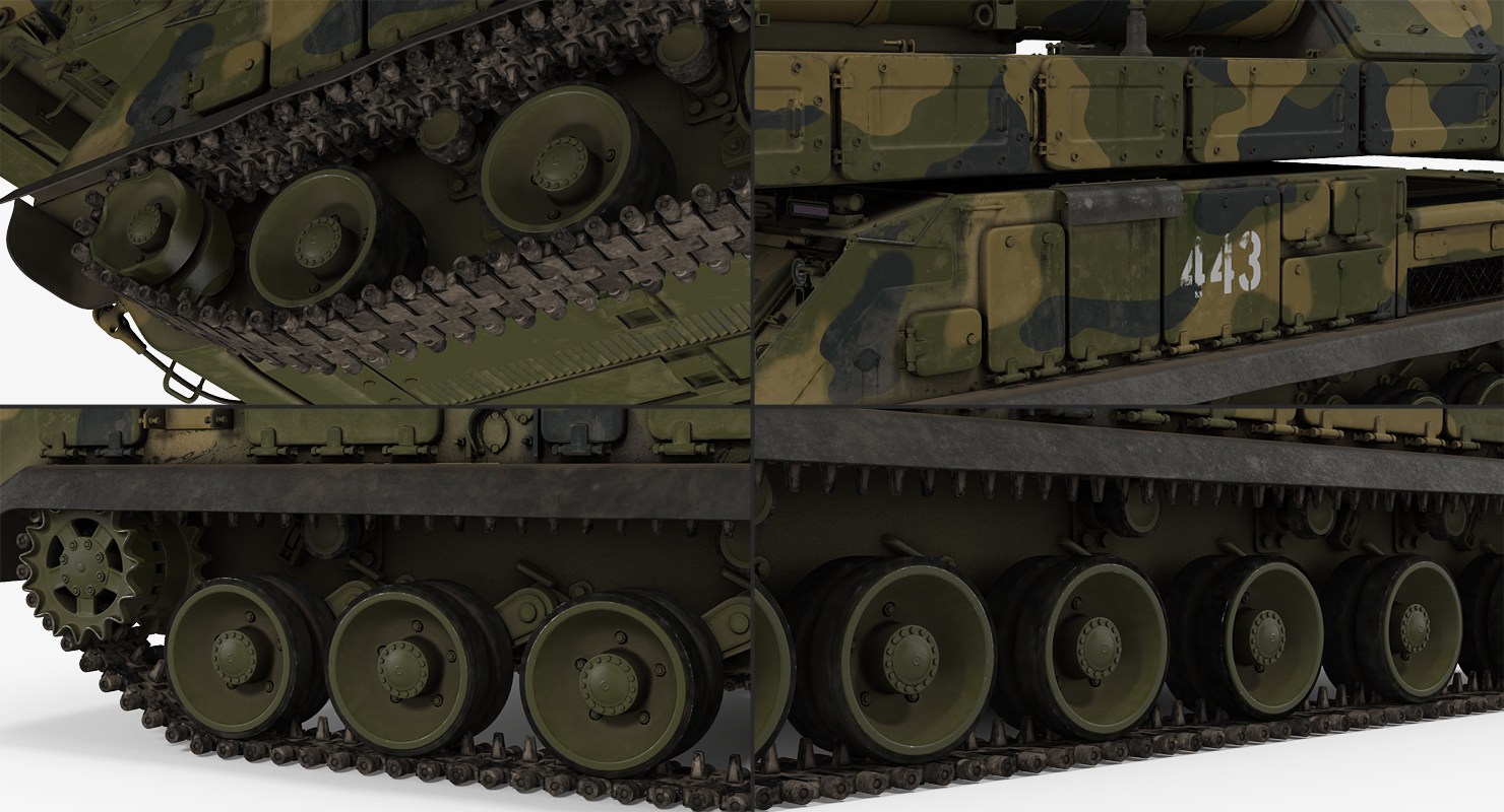 Buk M3 Surface to Air Missile Systems Camo Rigged 3D model