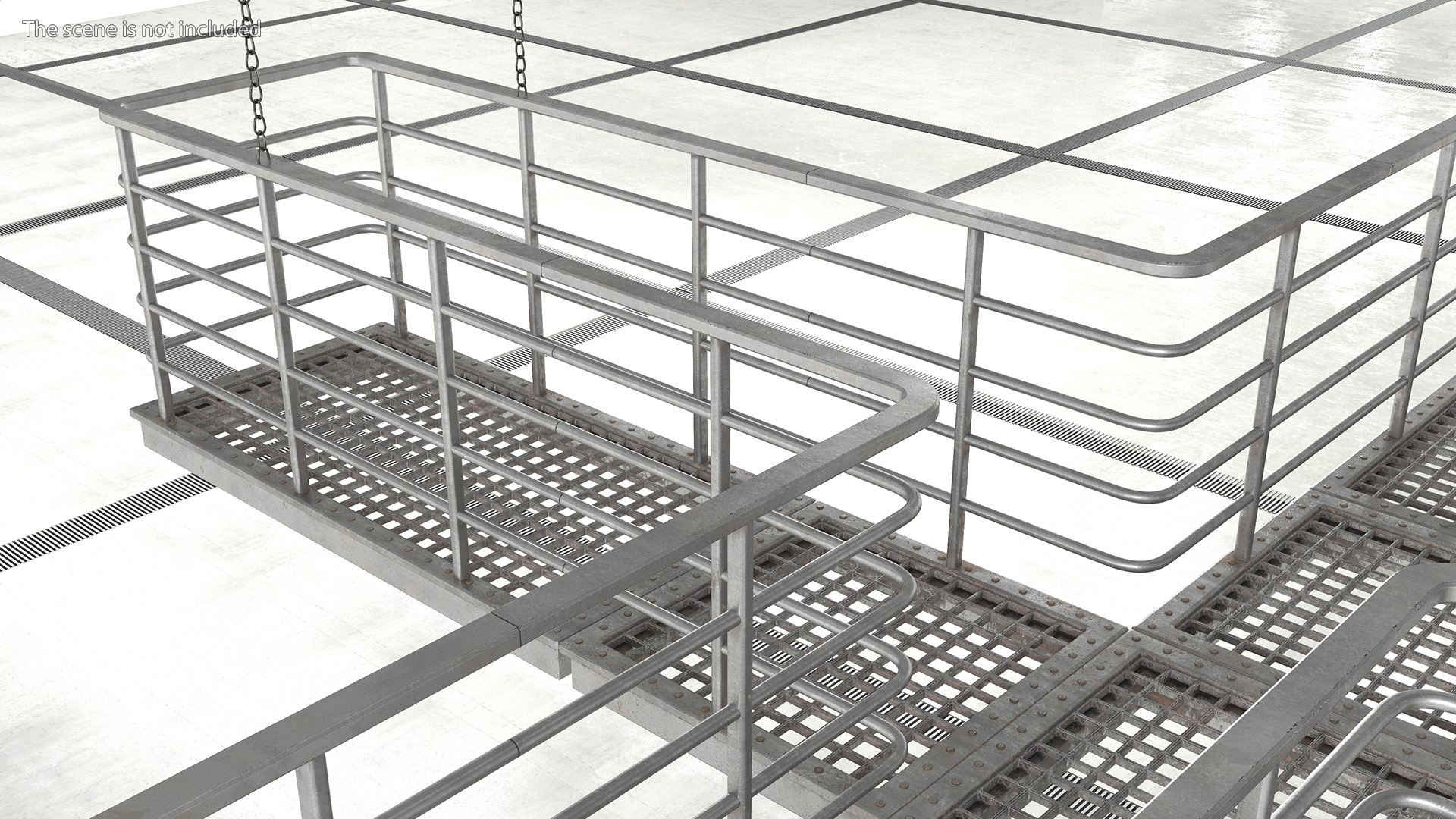 Industrial Catwalk Long Dead End 3D