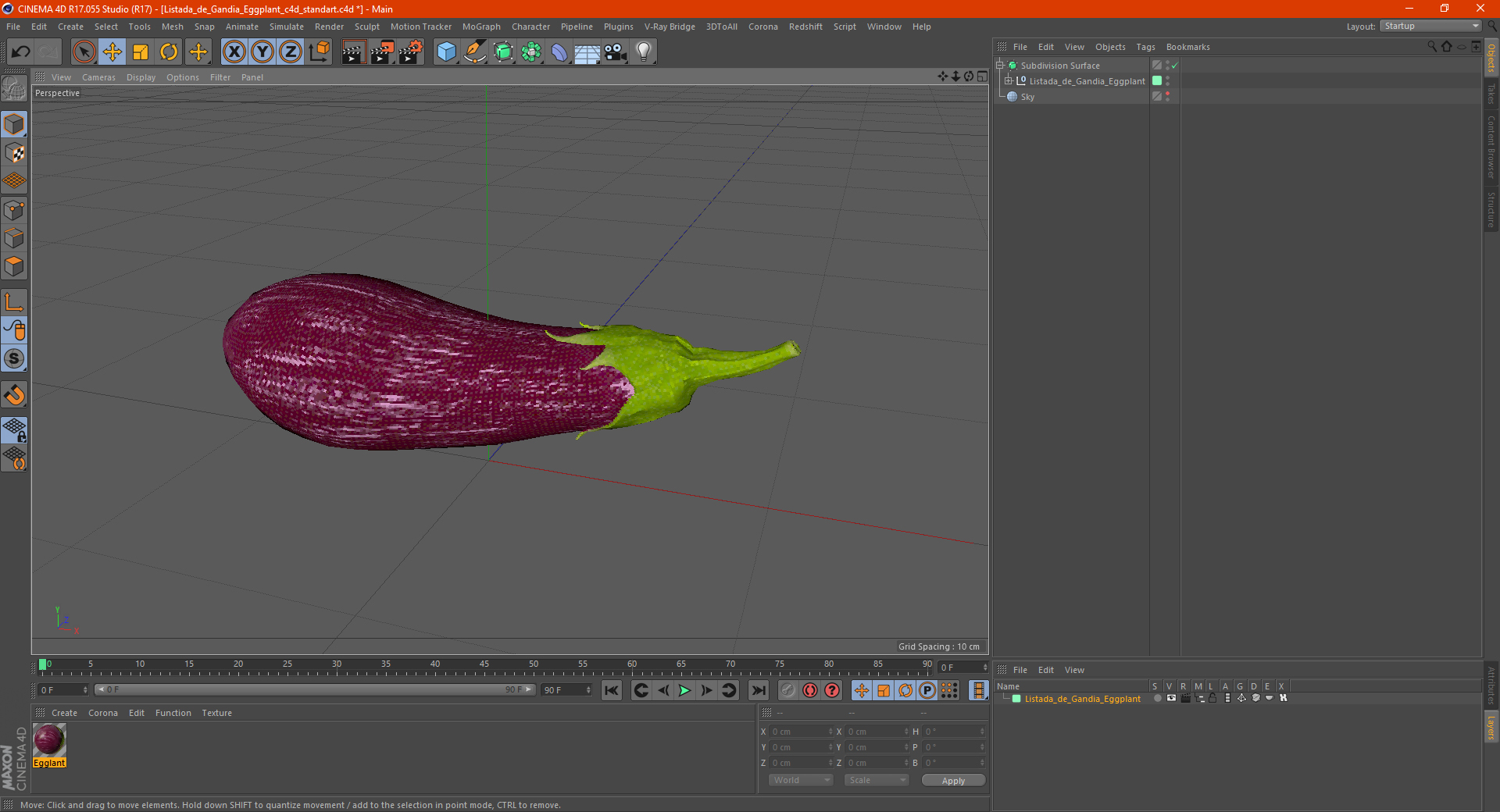 3D Listada de Gandia Eggplant