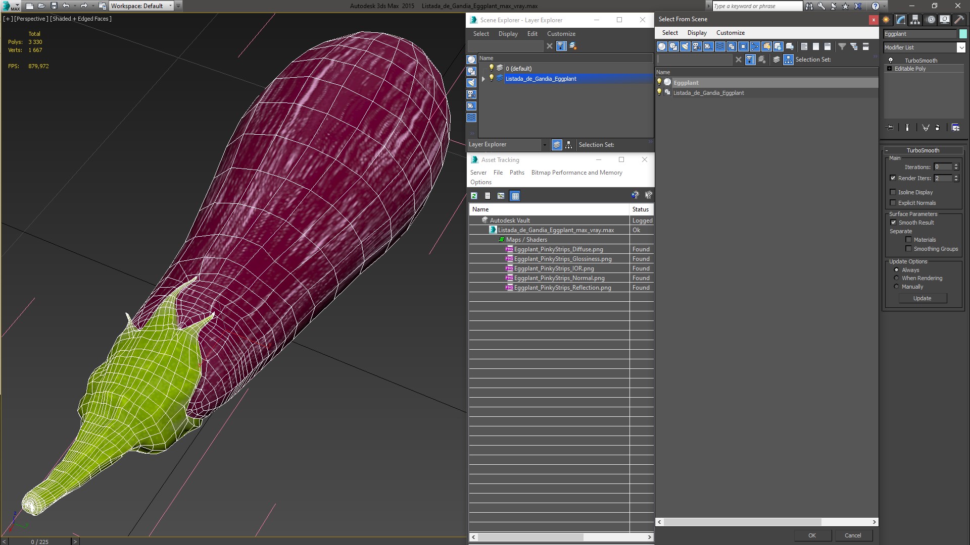 3D Listada de Gandia Eggplant