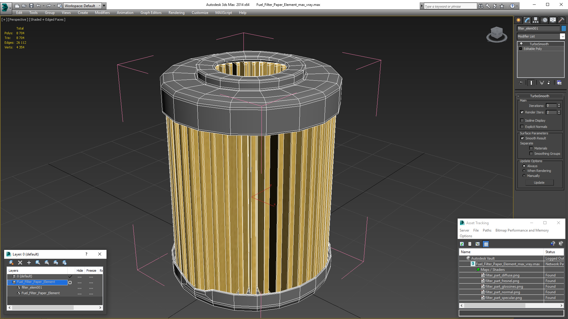 3D model Fuel Filter Paper Element