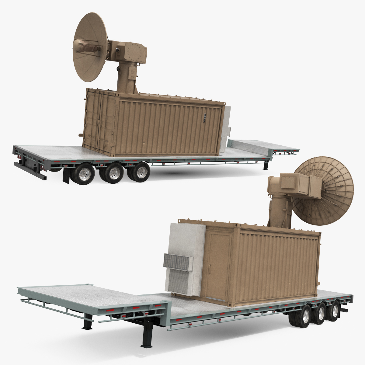 High Power Radar System on Flatbed Trailer