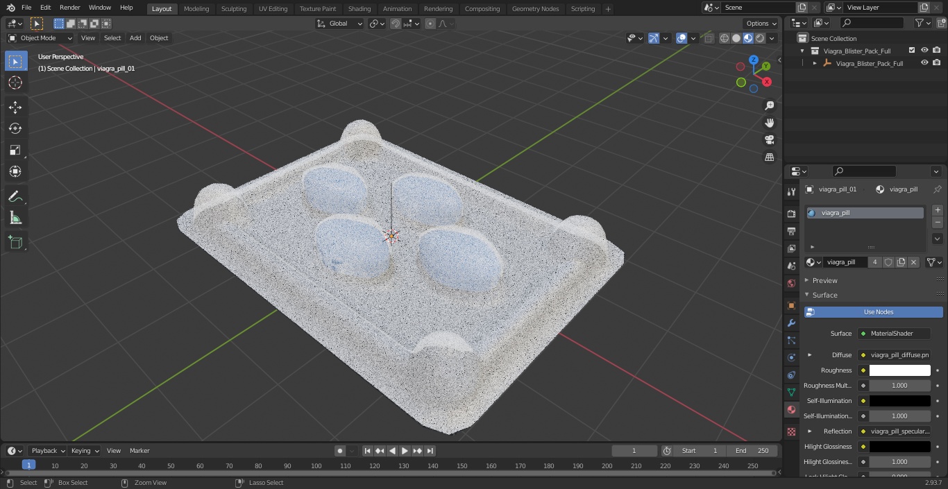 Viagra Blister Pack Full 3D model
