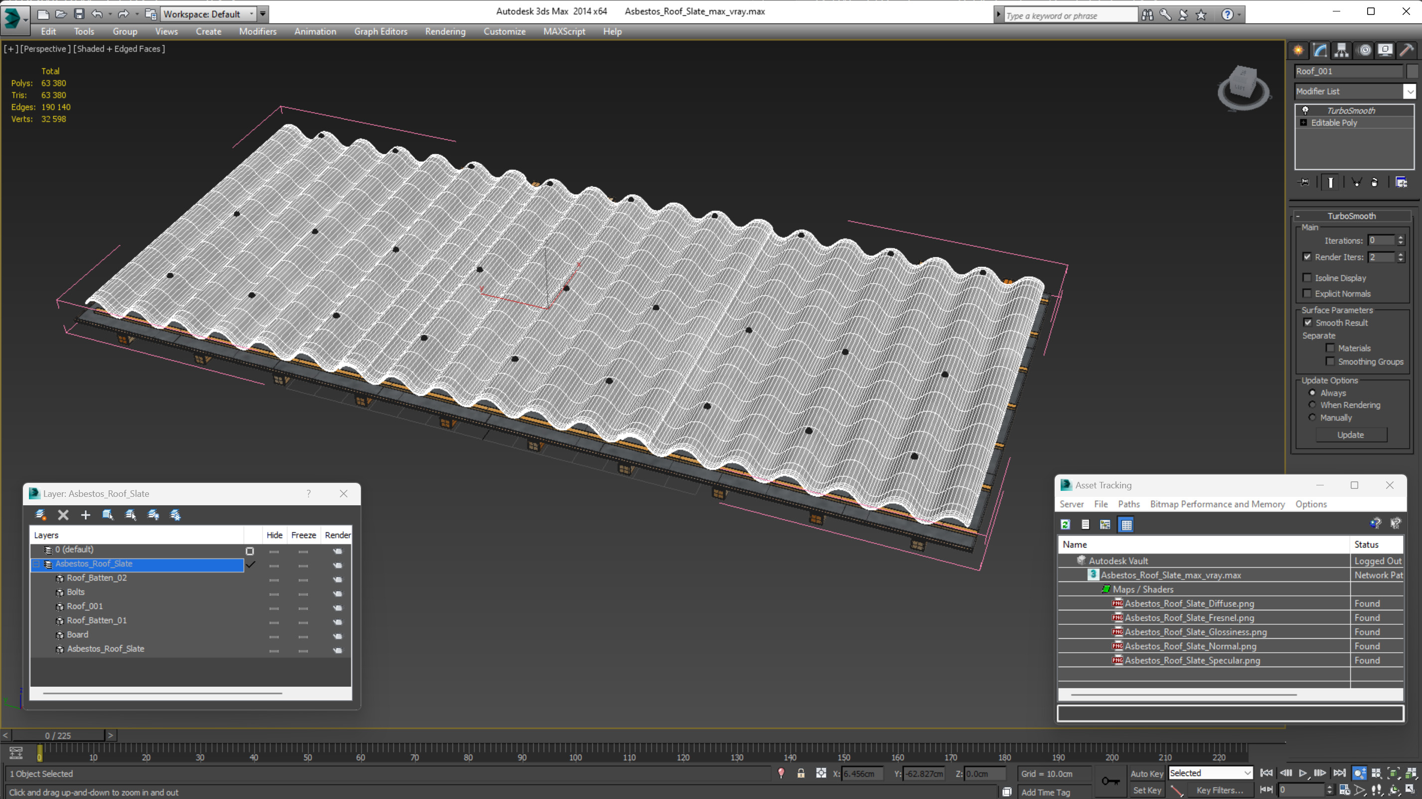 Asbestos Roof Slate 3D model
