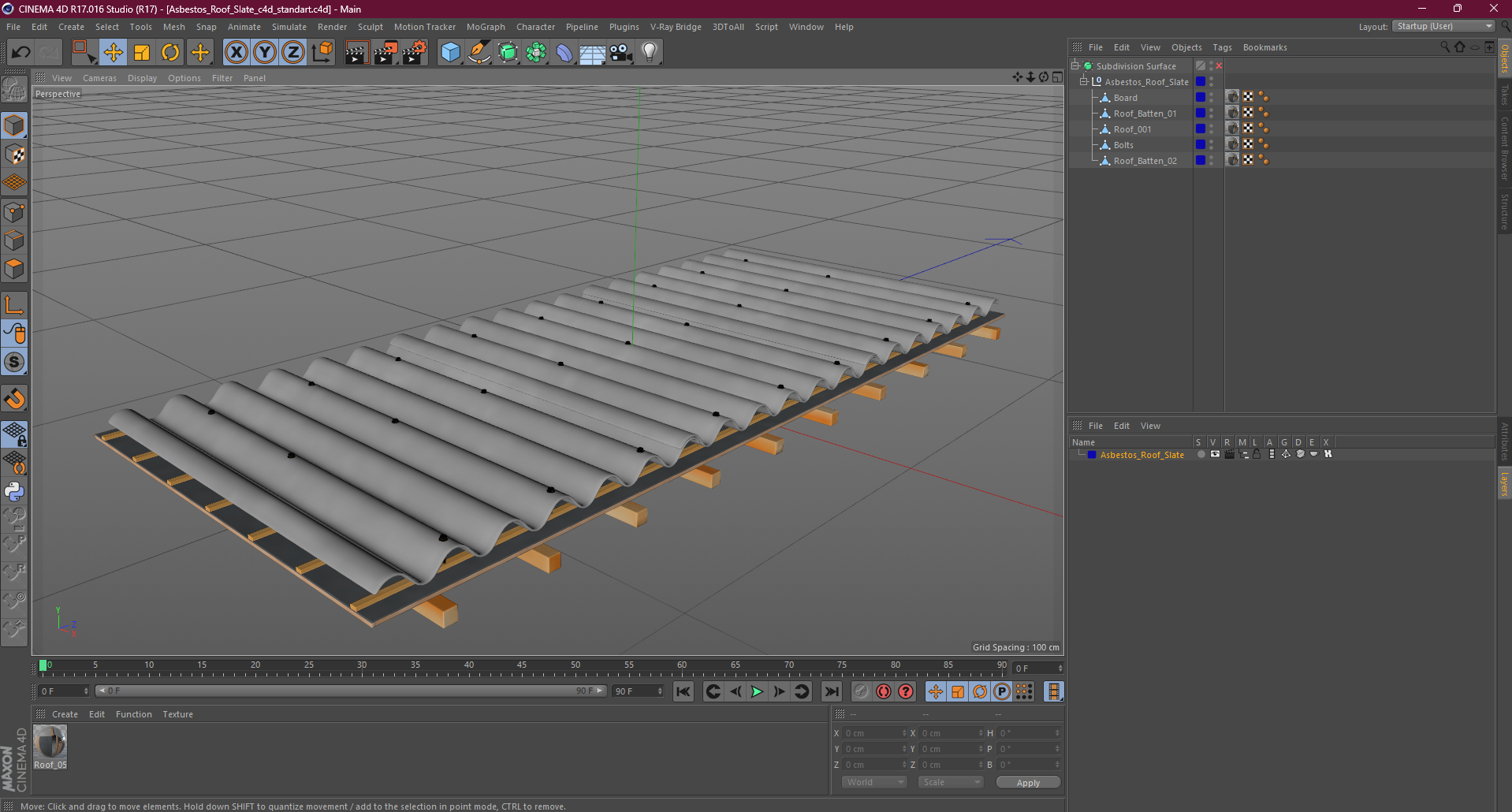Asbestos Roof Slate 3D model