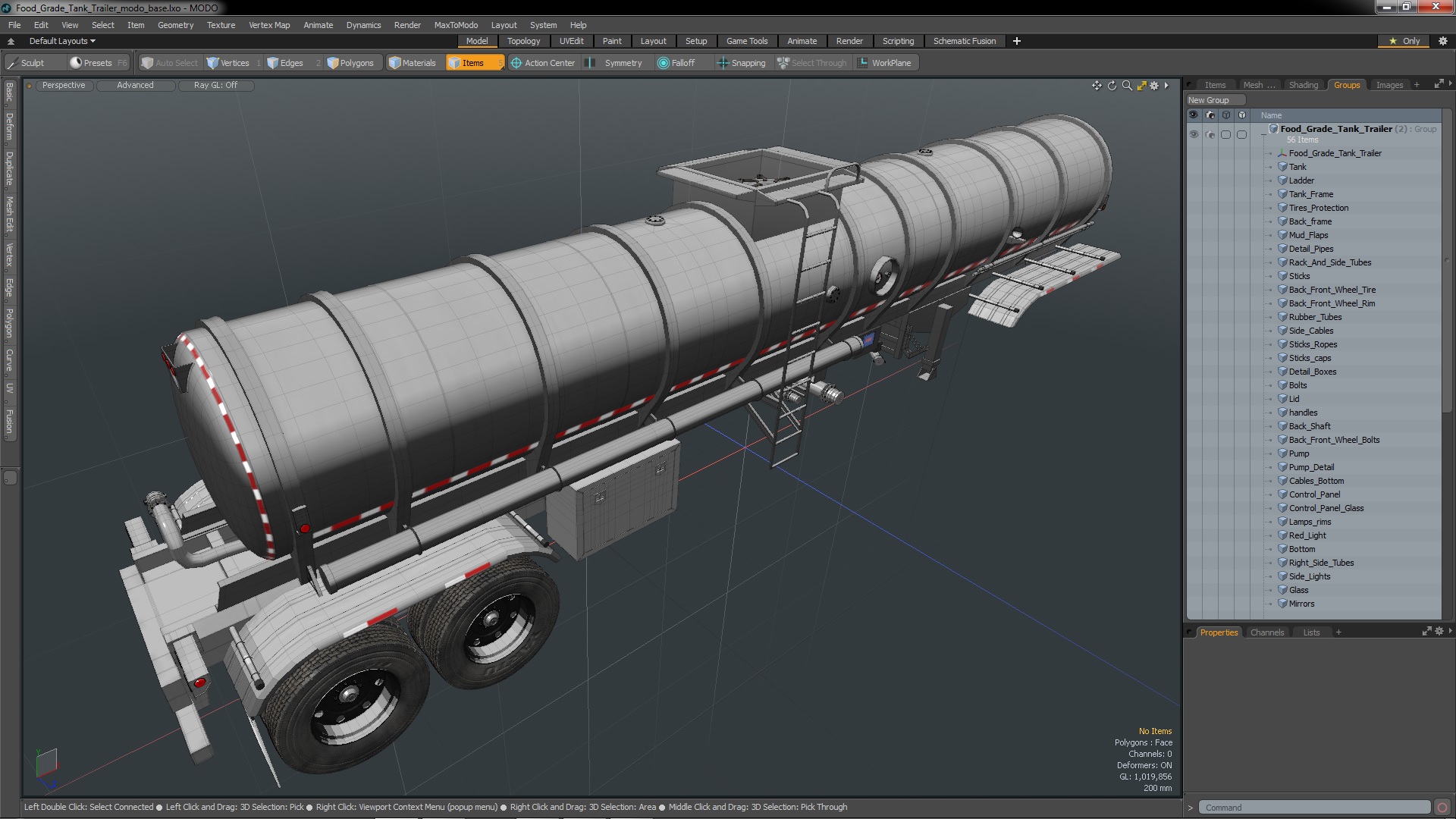 3D Food Grade Tank Trailer model