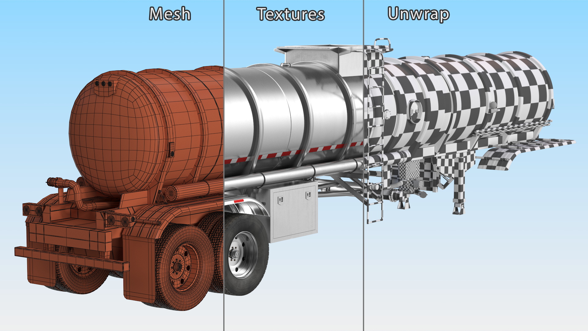 3D Food Grade Tank Trailer model