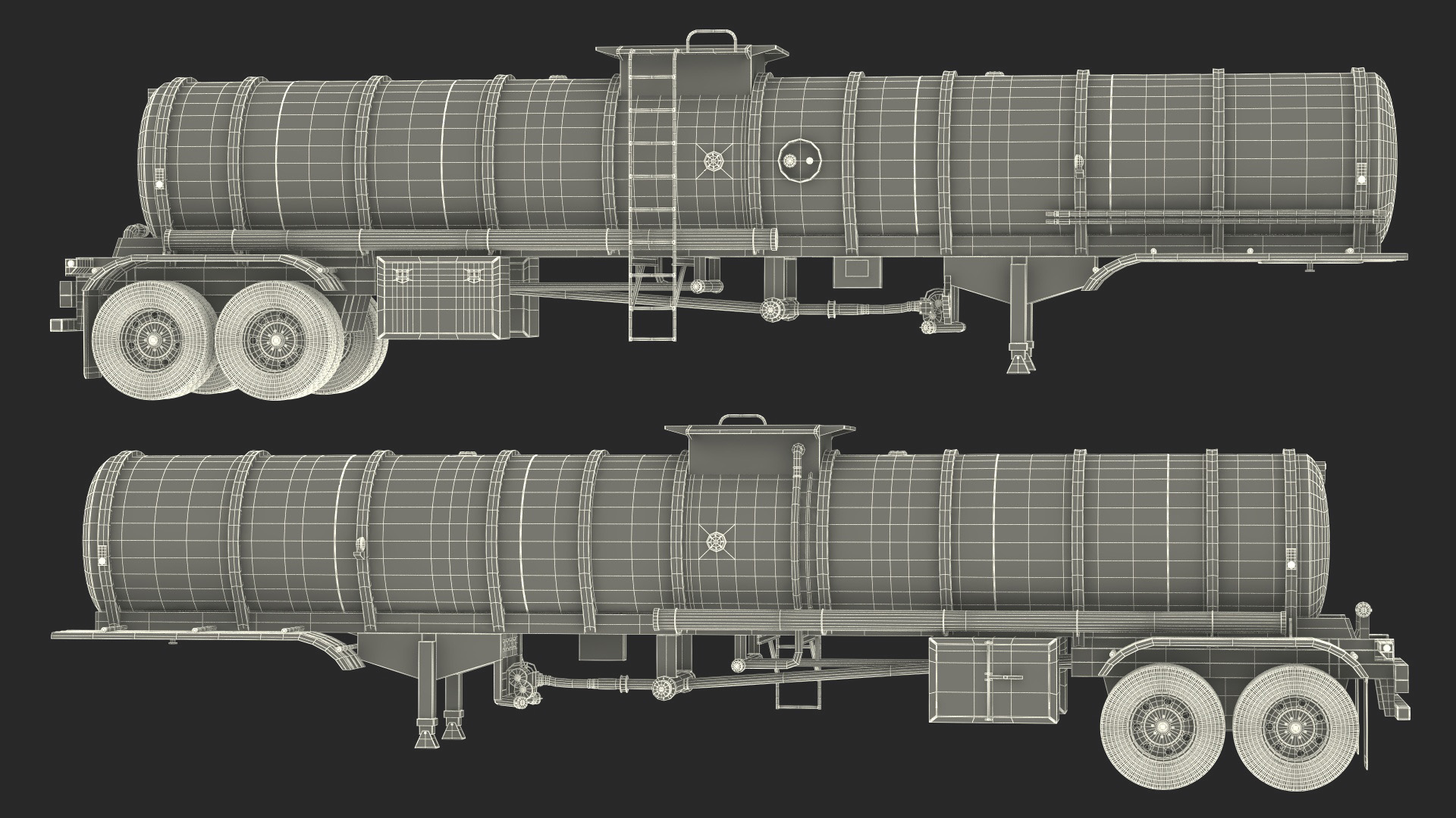 3D Food Grade Tank Trailer model