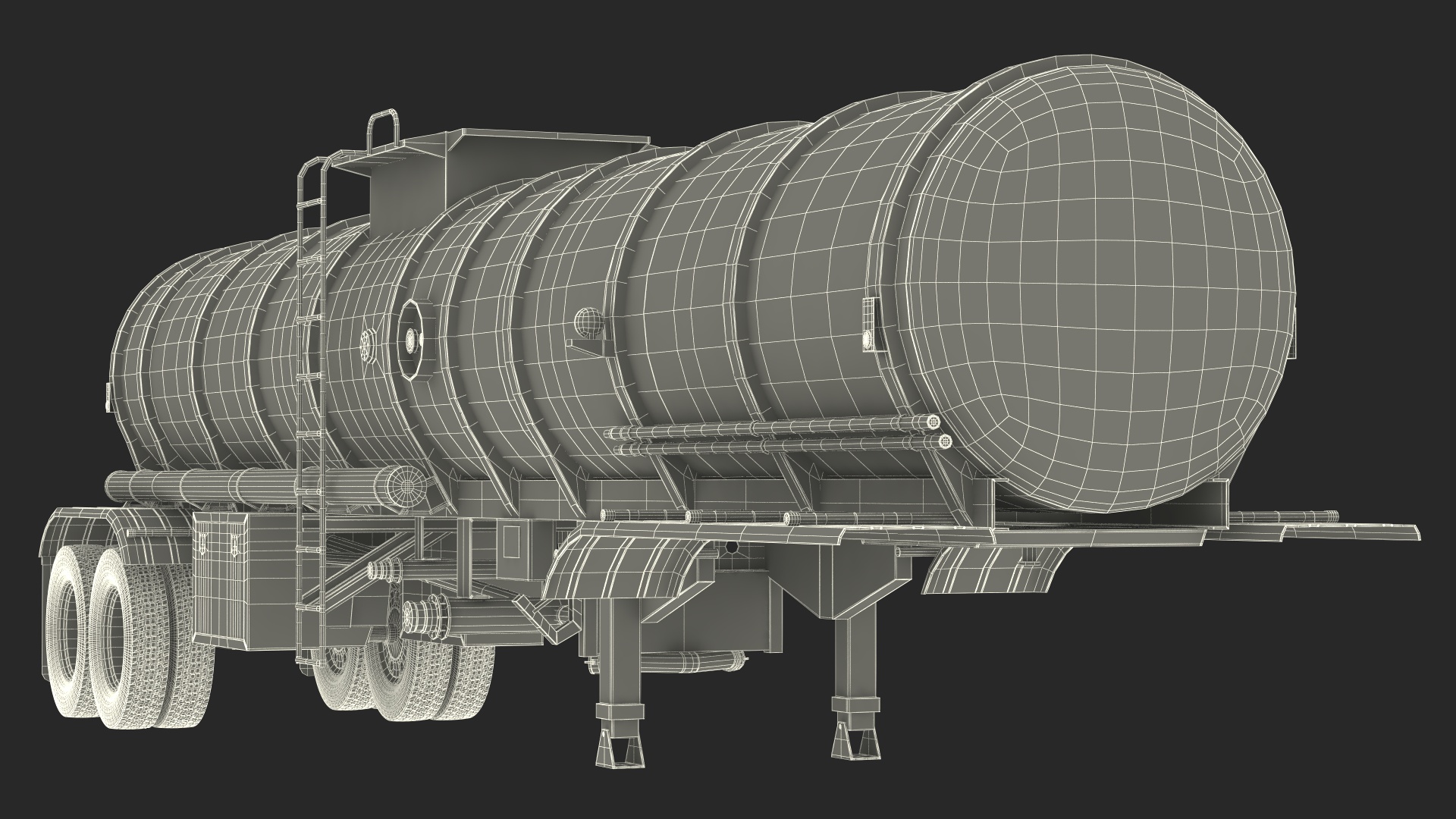 3D Food Grade Tank Trailer model