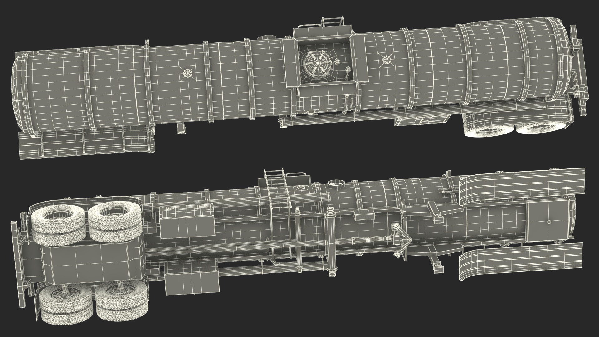 3D Food Grade Tank Trailer model