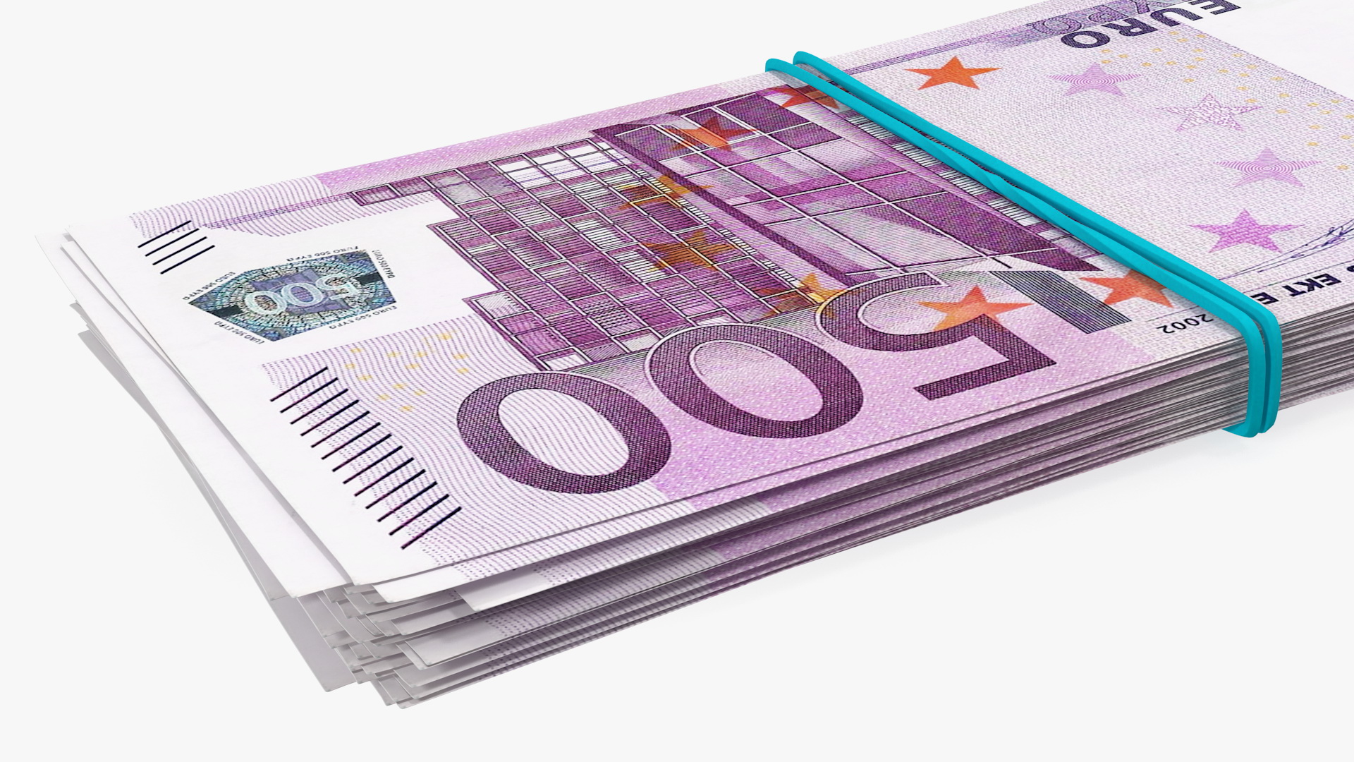 Bundle of 500 Euro Banknotes Bills 3D model