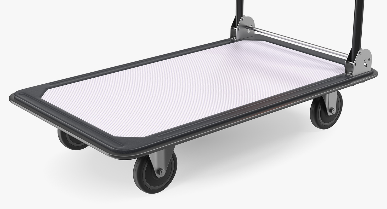 Folding Handle Trolley with Crates 3D model