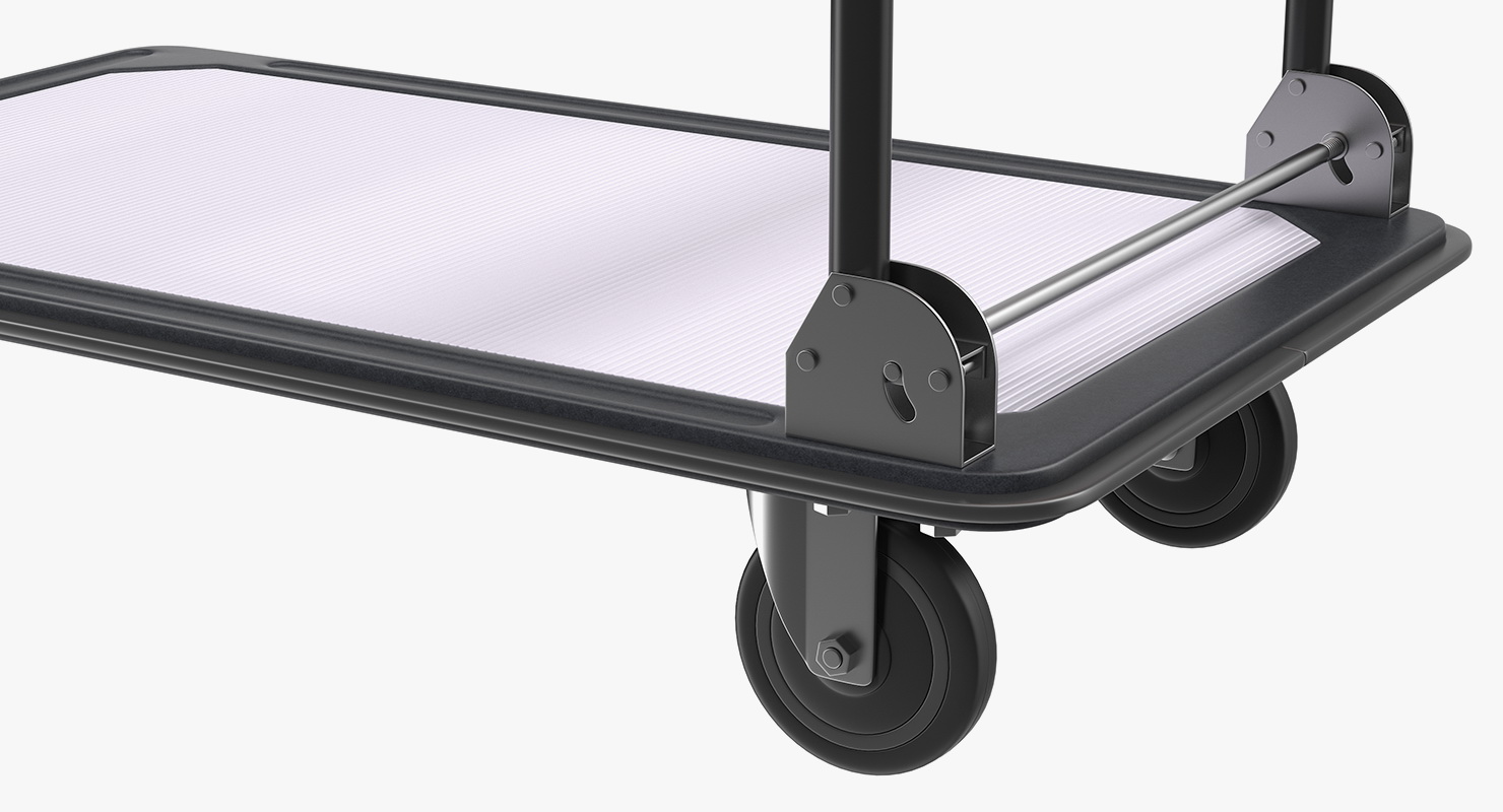 Folding Handle Trolley with Crates 3D model
