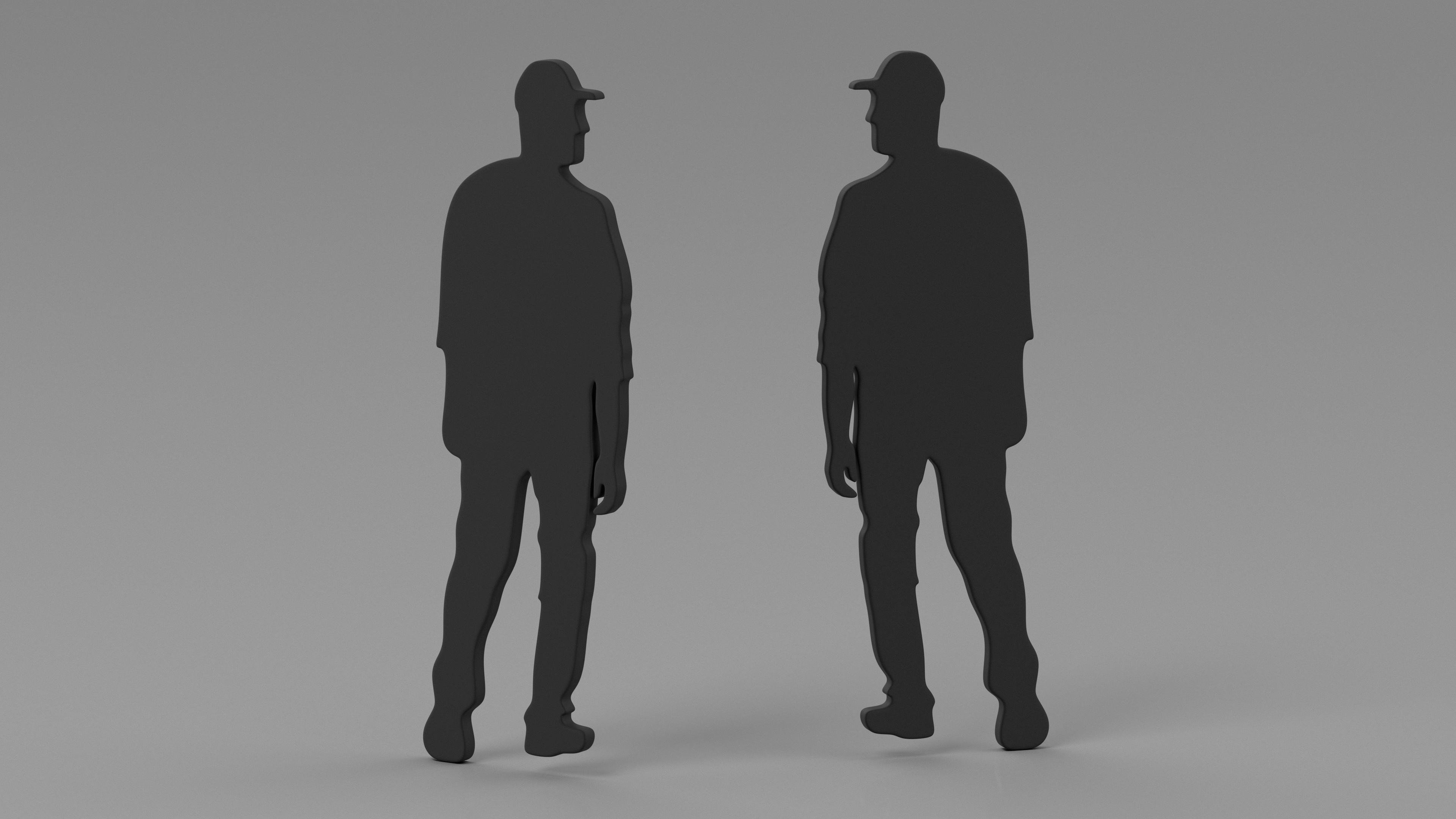 3D Walking Young Man Silhouette model