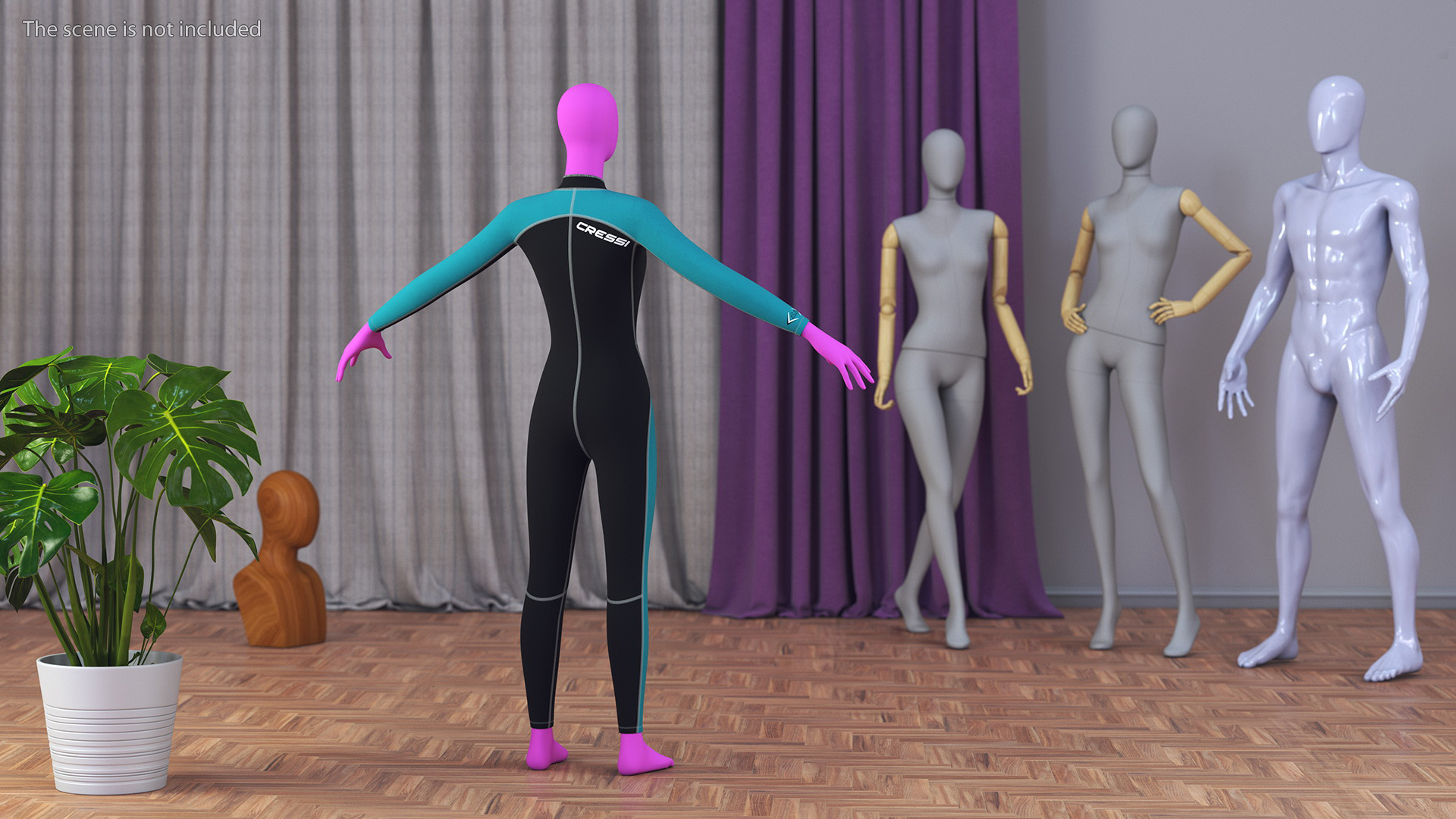 3D Woman Wetsuit Cressi Full Version model
