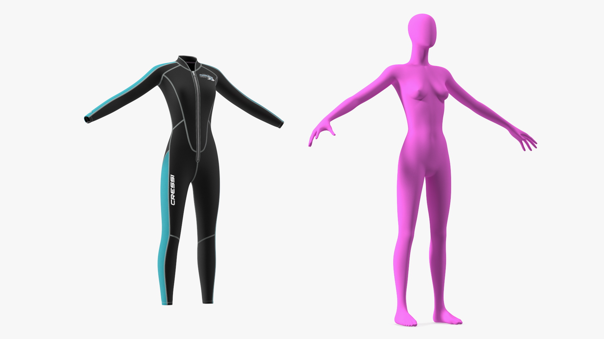 3D Woman Wetsuit Cressi Full Version model