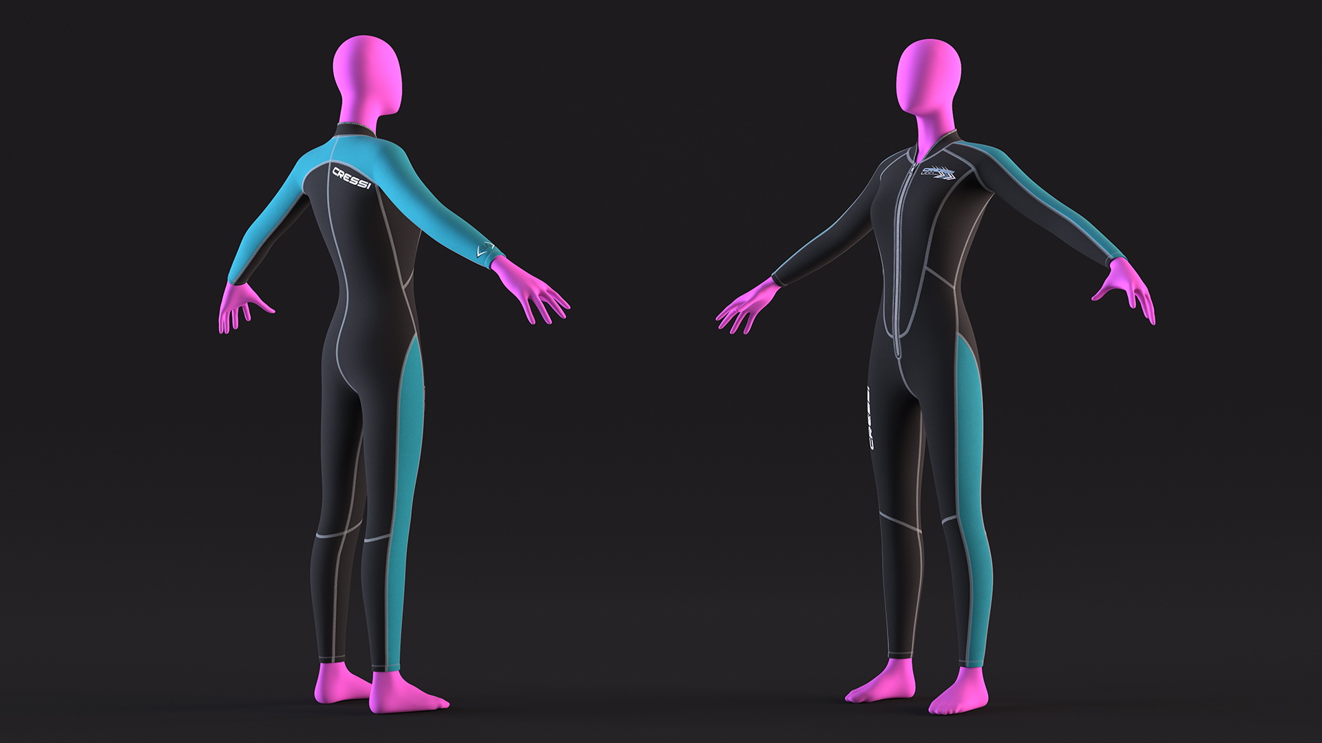 3D Woman Wetsuit Cressi Full Version model
