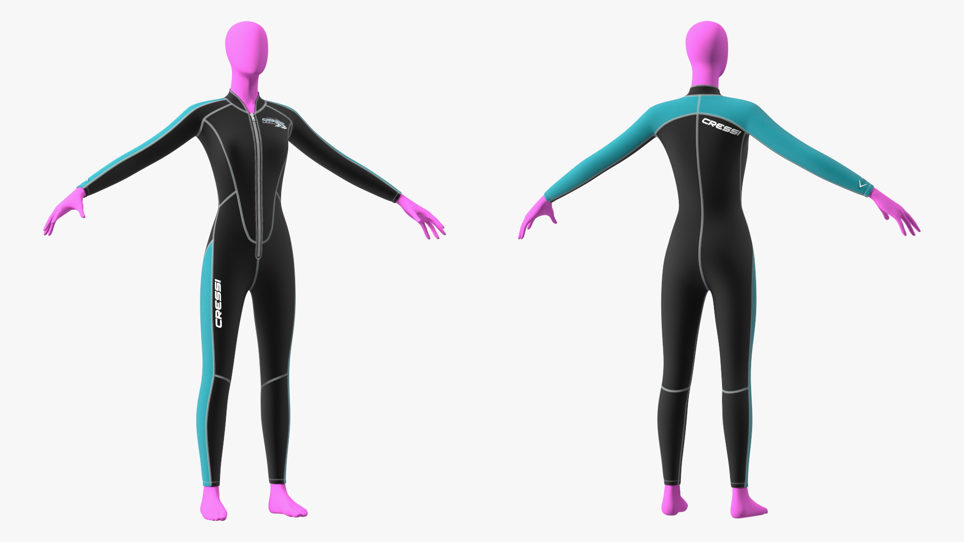 3D Woman Wetsuit Cressi Full Version model