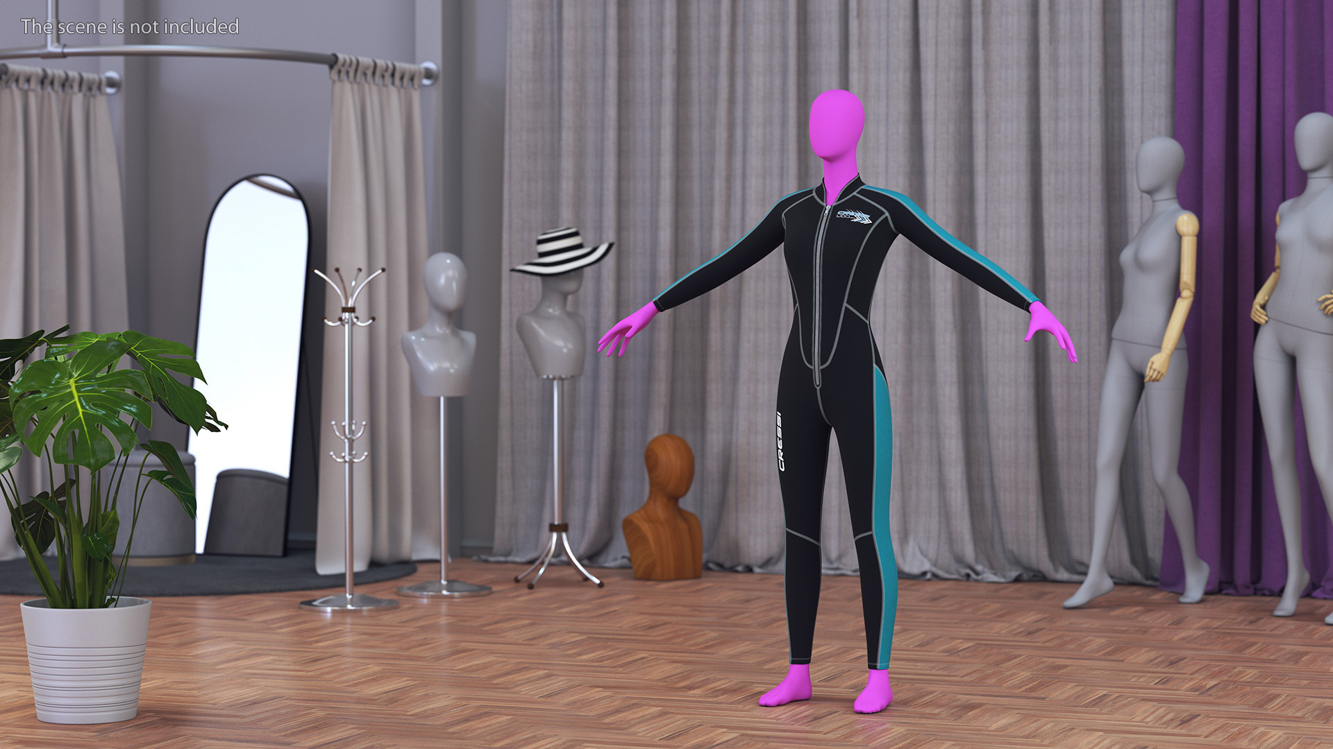 3D Woman Wetsuit Cressi Full Version model