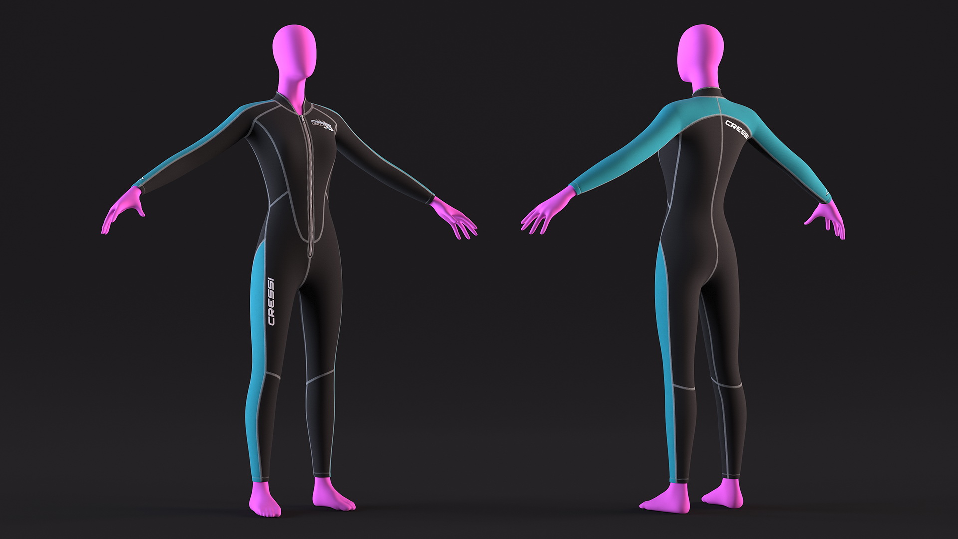 3D Woman Wetsuit Cressi Full Version model