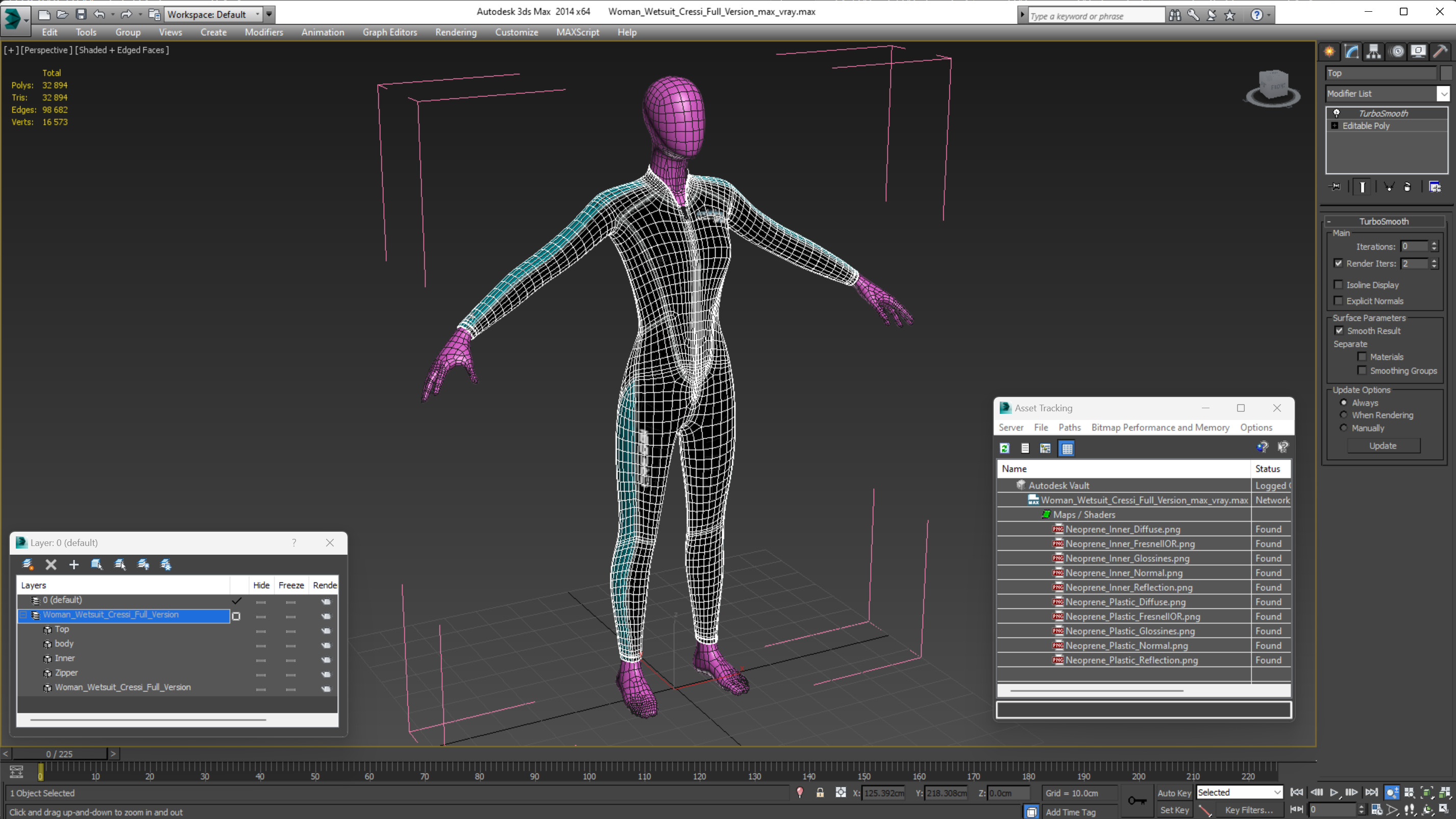 3D Woman Wetsuit Cressi Full Version model