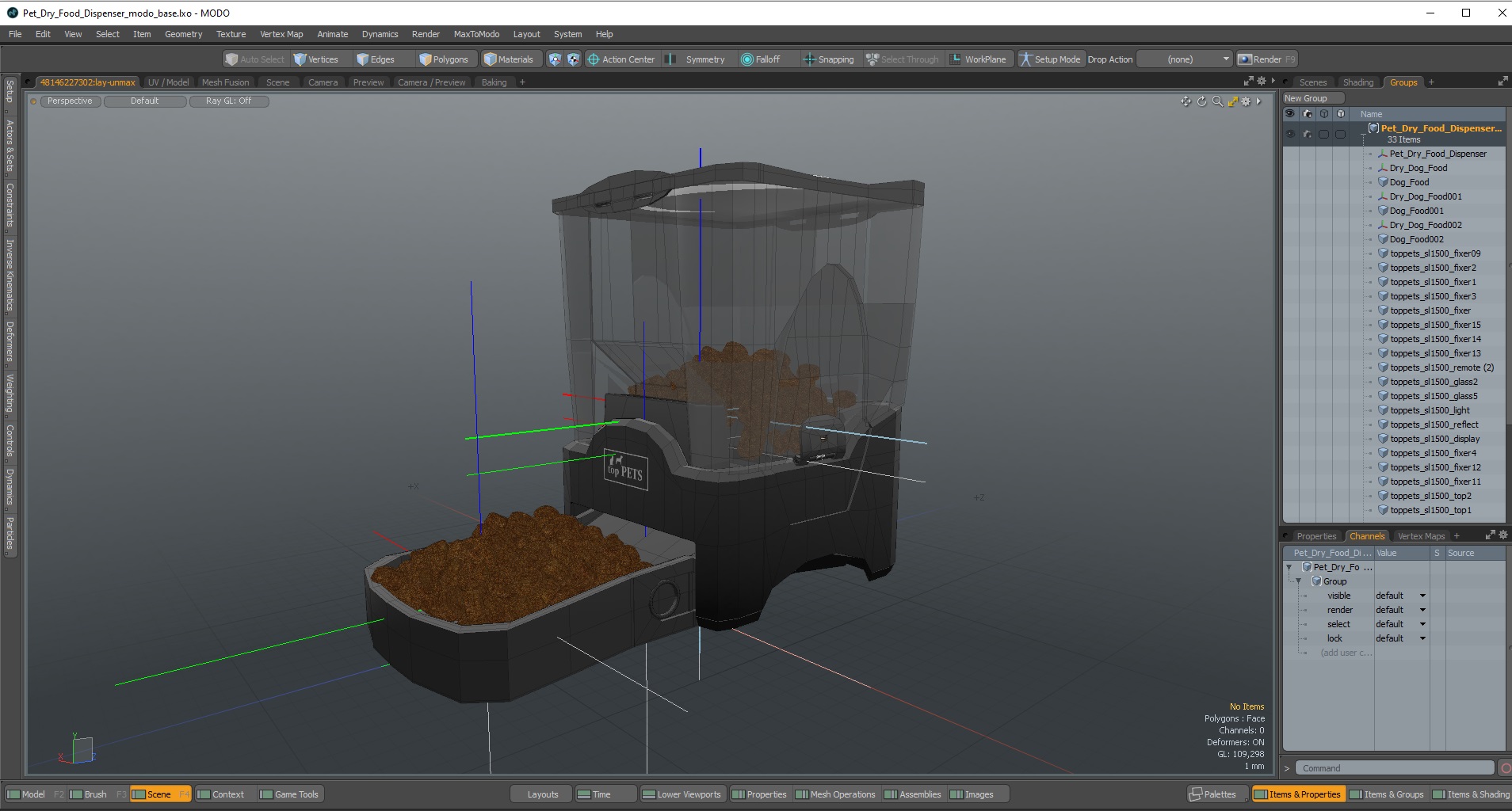 Pet Dry Food Dispenser 3D