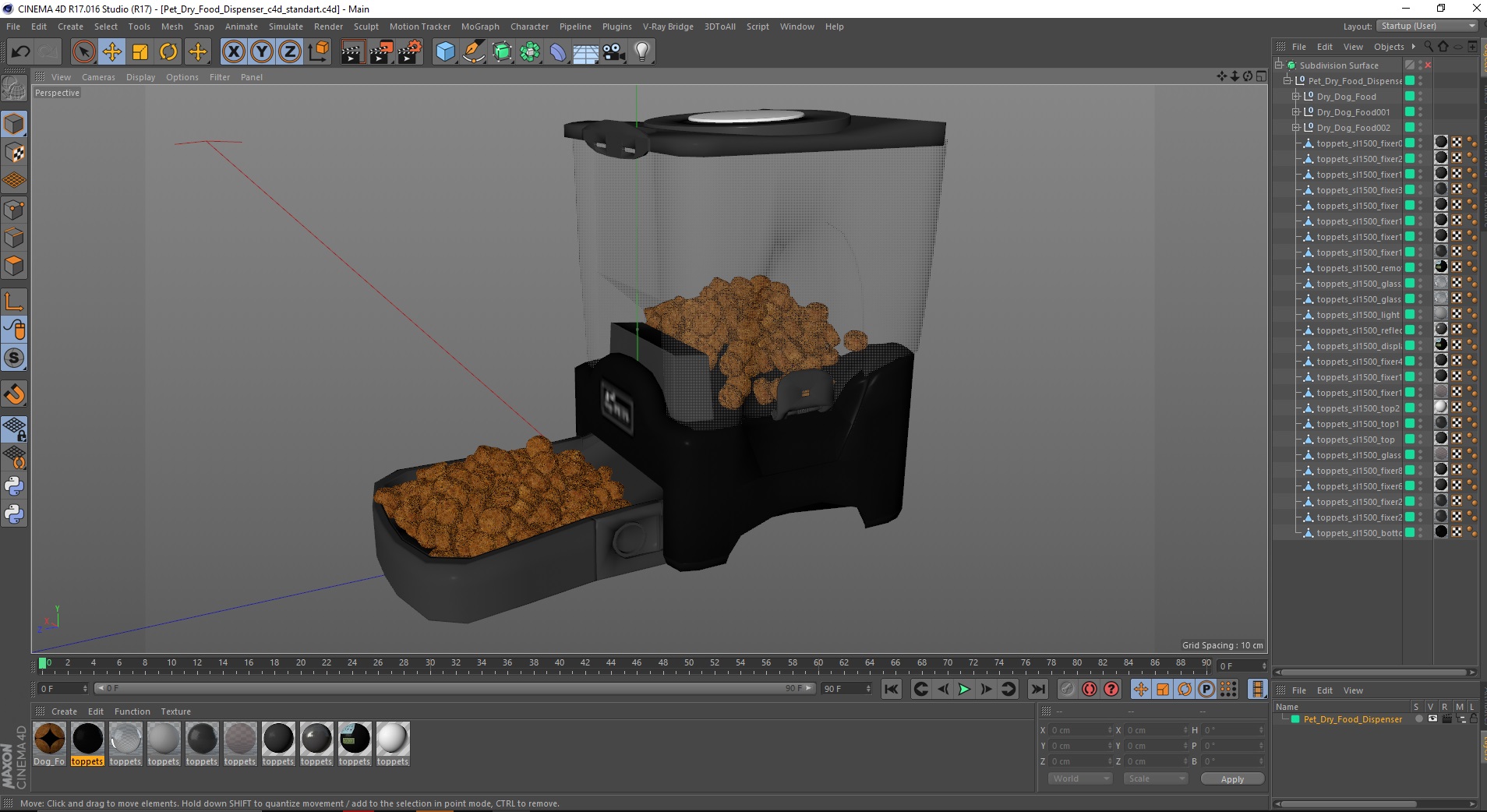 Pet Dry Food Dispenser 3D