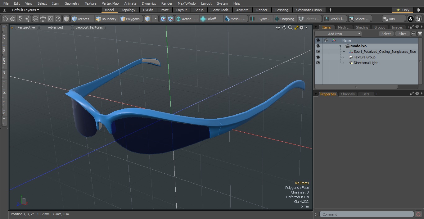 Sport Polarized Cycling Sunglasses Blue 3D model