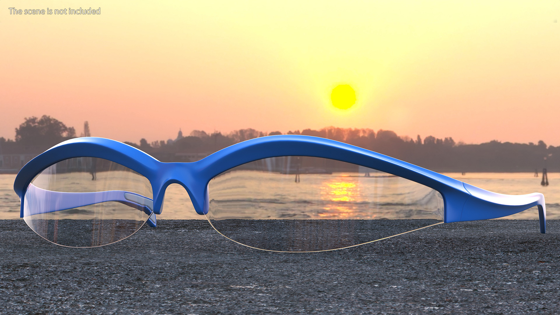 Sport Polarized Cycling Sunglasses Blue 3D model