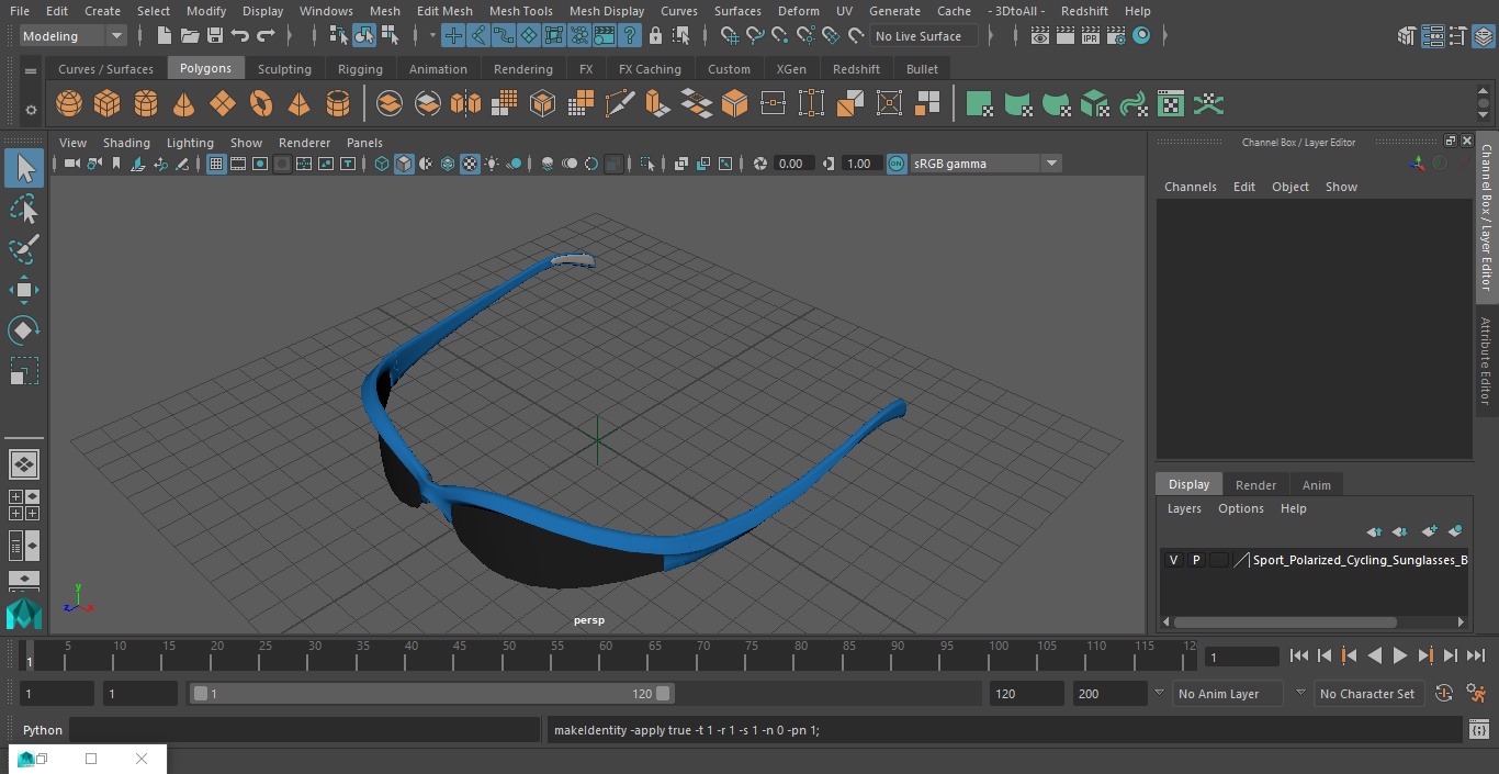 Sport Polarized Cycling Sunglasses Blue 3D model